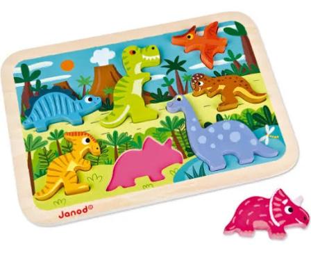 Janod - HOLZFIGUREN-PUZZLE DINOS. 7054
