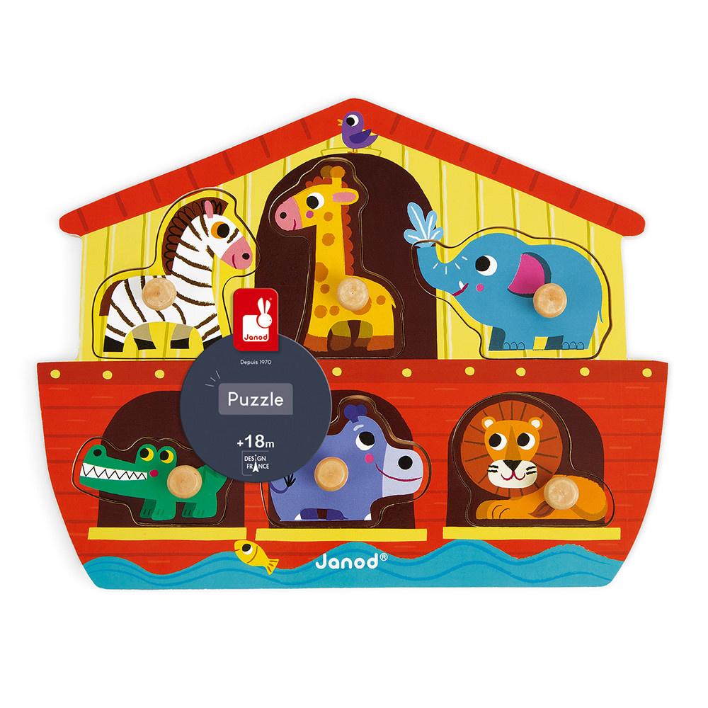 Janod - KNOPFPUZZLE ARCHE NOAH 6 TEILE (HOLZ)