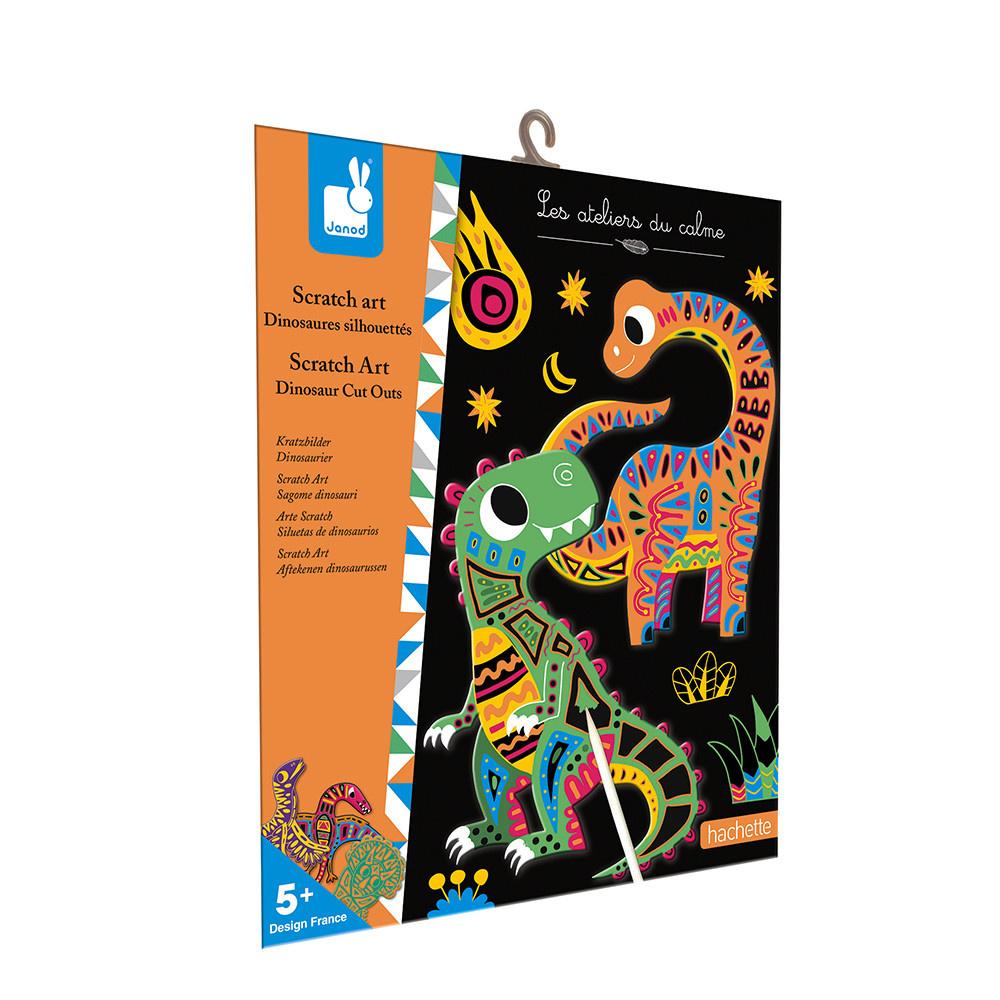 Janod - Kreativ-Set Kratzbilder"Dinosaurier"