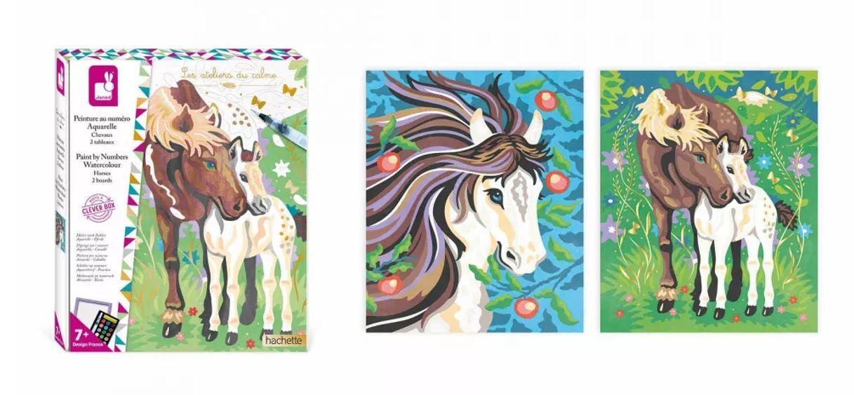 Produktbild Janod - Malen Nach Zahlen Aquarelle Pferde 2 von 6