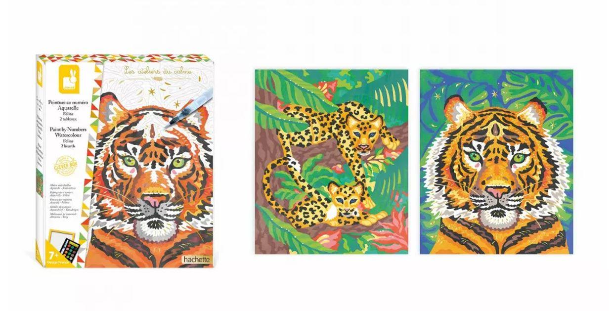 Produktbild Janod - Malen Nach Zahlen Aquarelle Raubkatzen 4 von 6