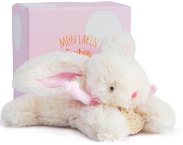 DOUDOU  8903375 Rosafarbenes Bonbonhasen-Stofftier – 16 cm