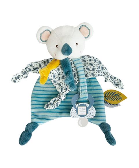 DOUDOU  8903665 Koala Schmusetuch mit Schnullerhalter 20cm