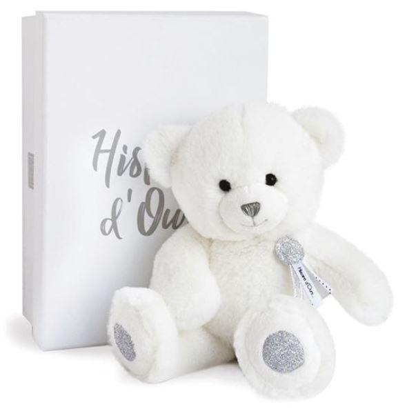 DOUDOU  8902805 Glücksbringer Bär, weiss 24cm