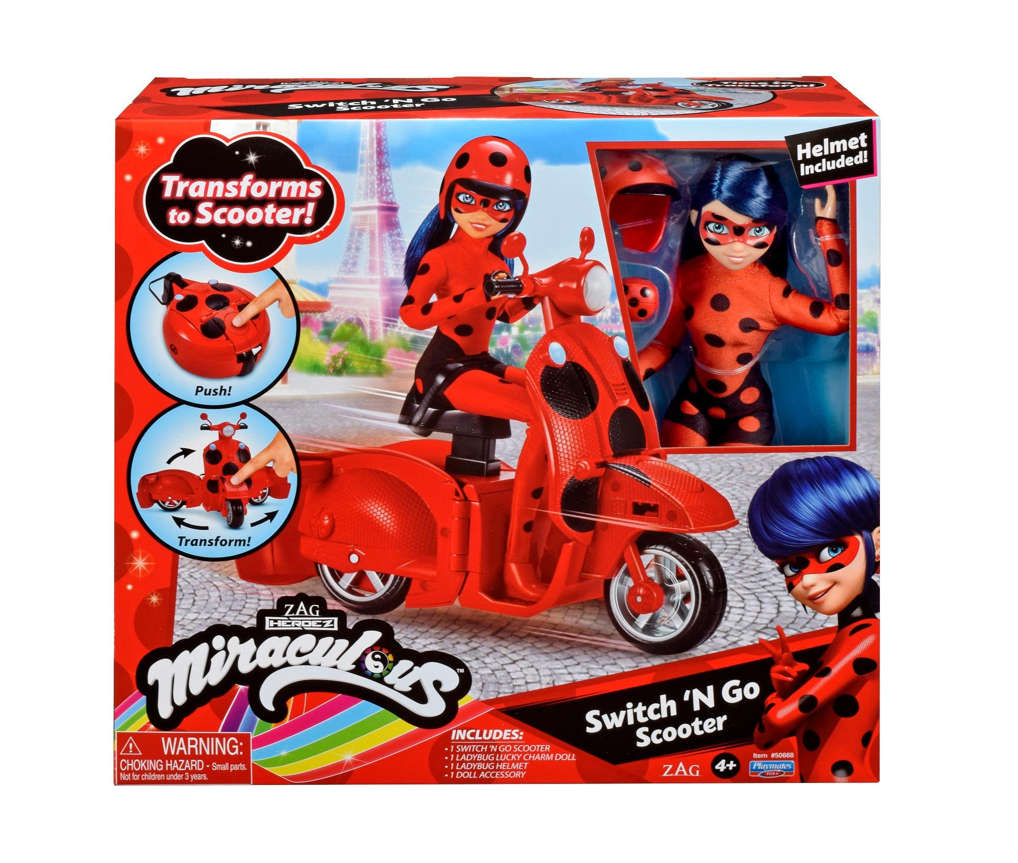 Produktbild Bandai - Miraculous Ladybud Lucky Charm Puppe mit Switch `n go Scooter 2 von 9