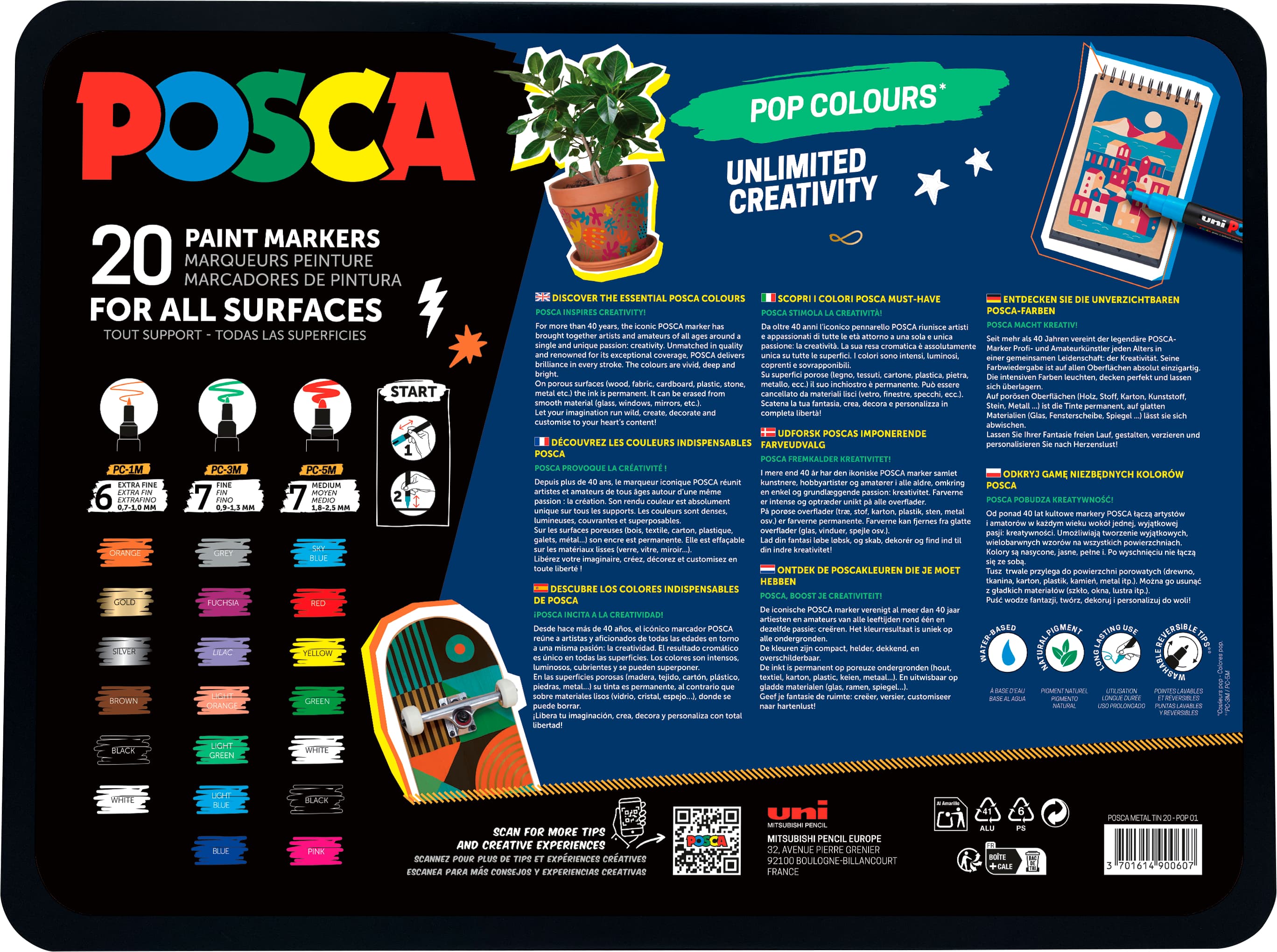 FABER-CASTELL Paint Marker POSCA Etui Pop Colours 20er Set