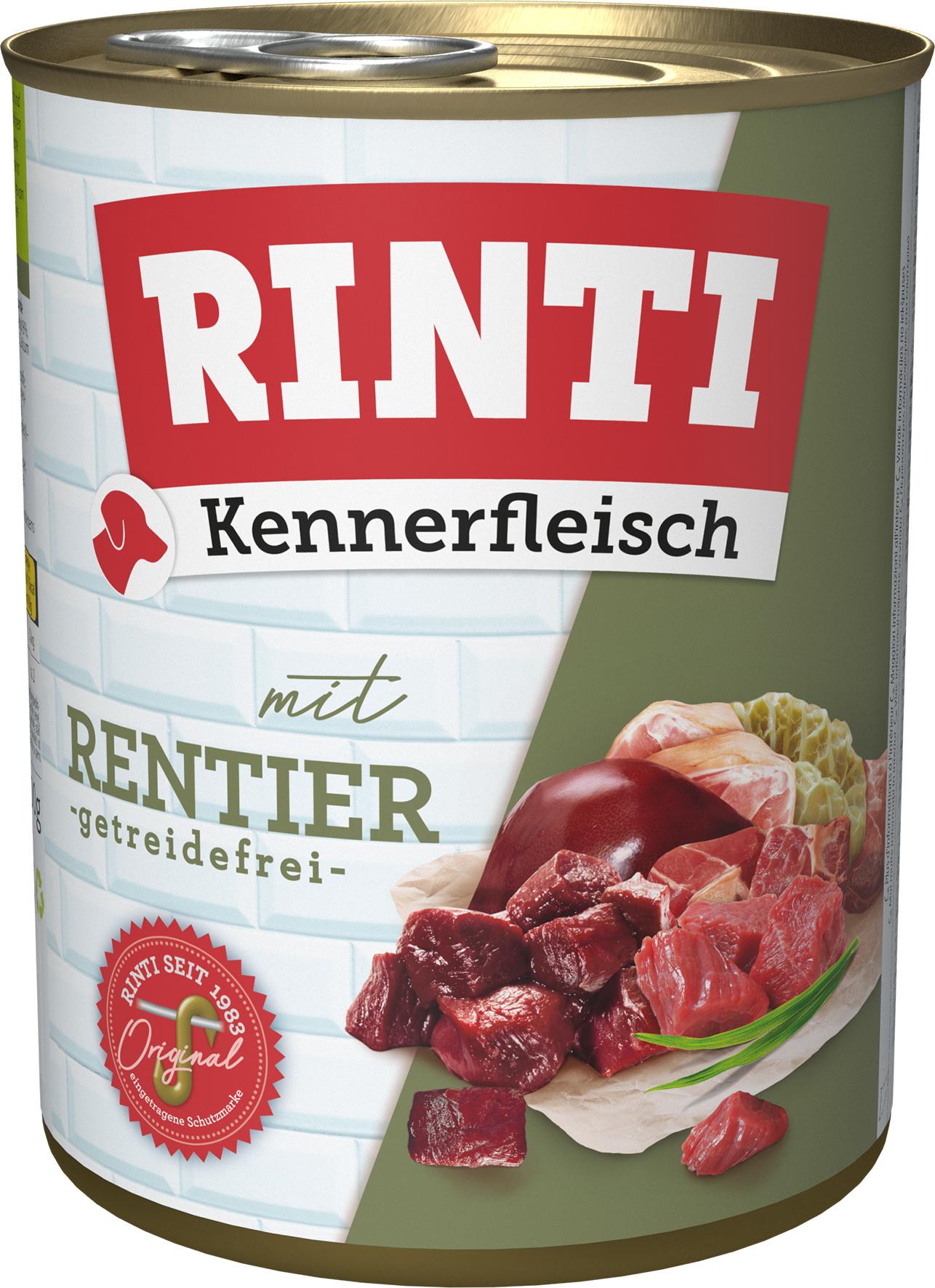 RINTI Hundenassfutter Kennerfleisch Rentier