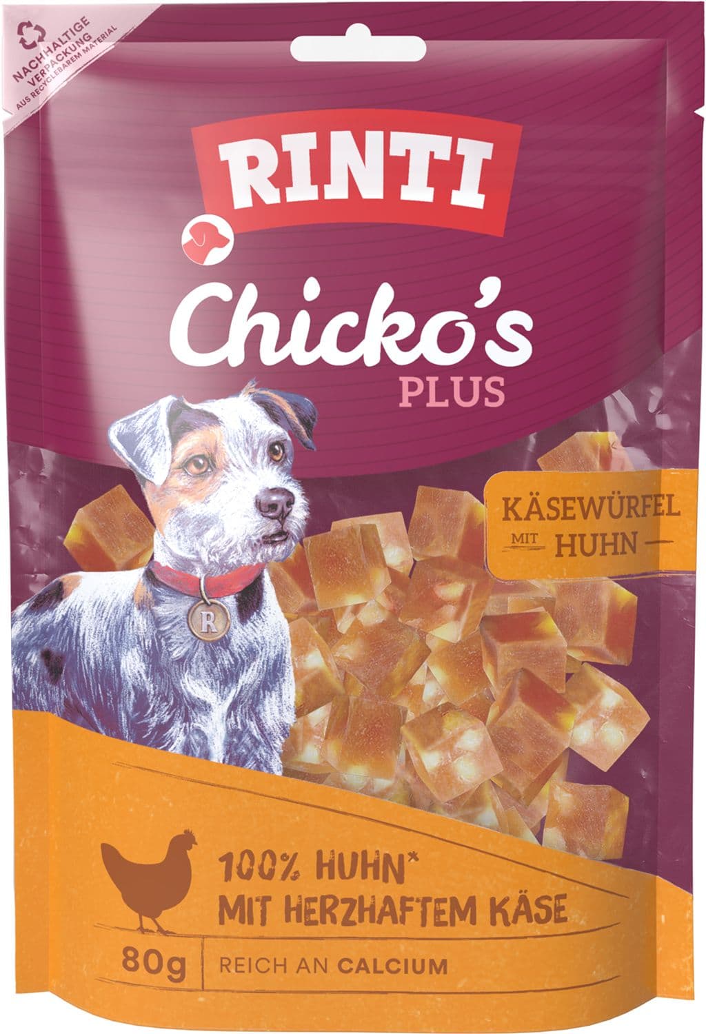 RINTI Hundesnack Chicko's Plus Käsewürfel