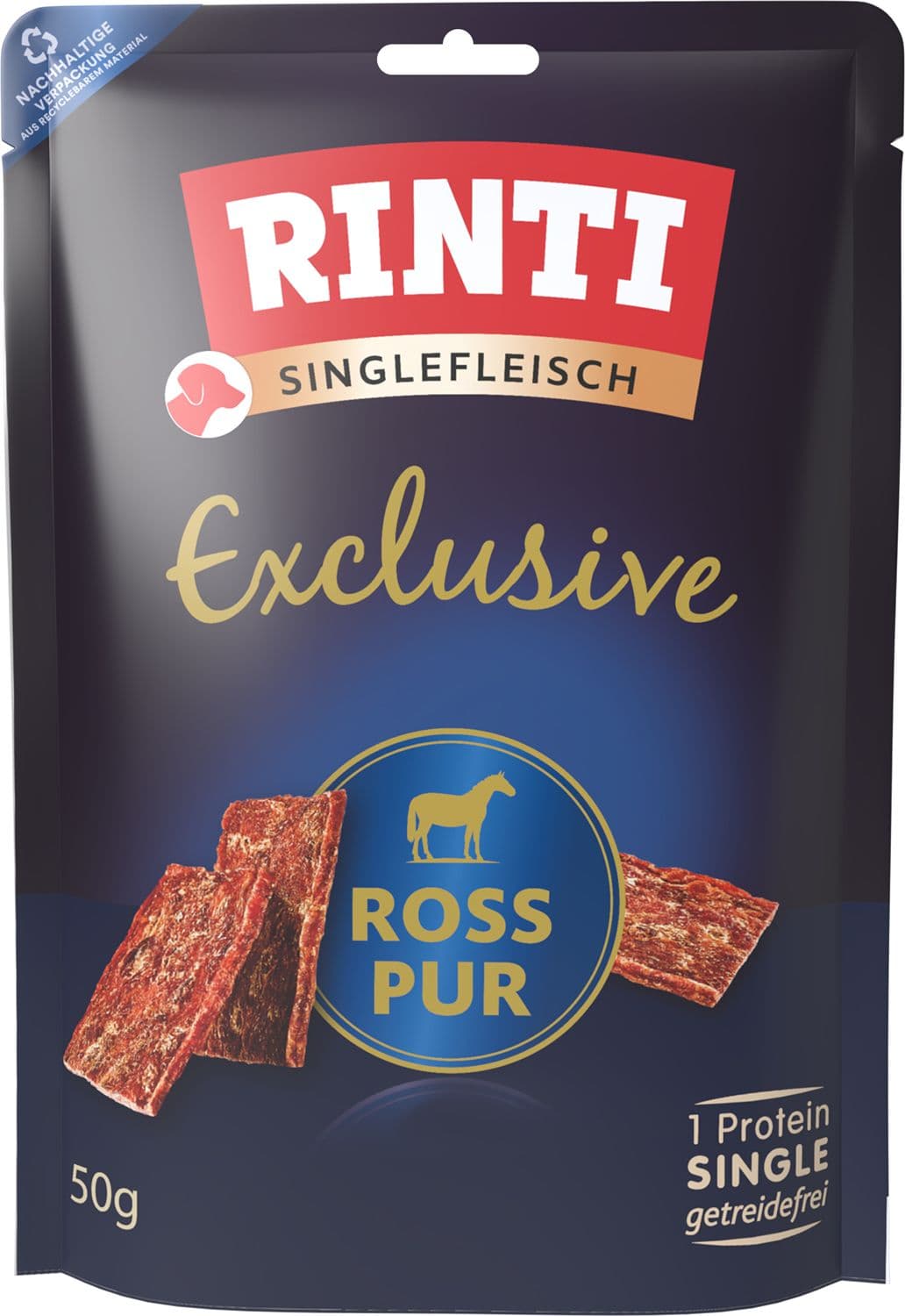 RINTI Hundesnack Singlefleisch Exclusive Snack Ross pur