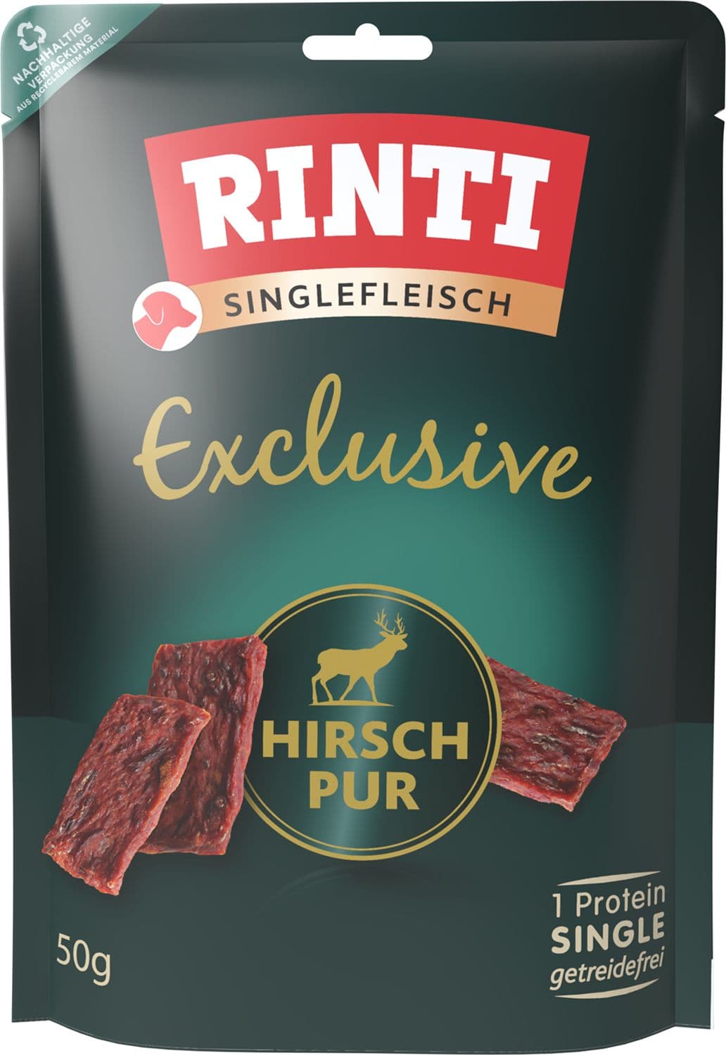 RINTI Hundesnack Singlefleisch Exclusive Snack Hirsch pur