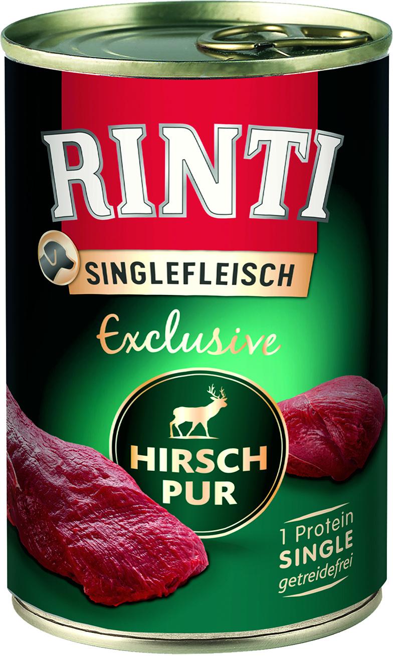 RINTI Hundenassfutter Singlefleisch Exclusive Hirsch Pur