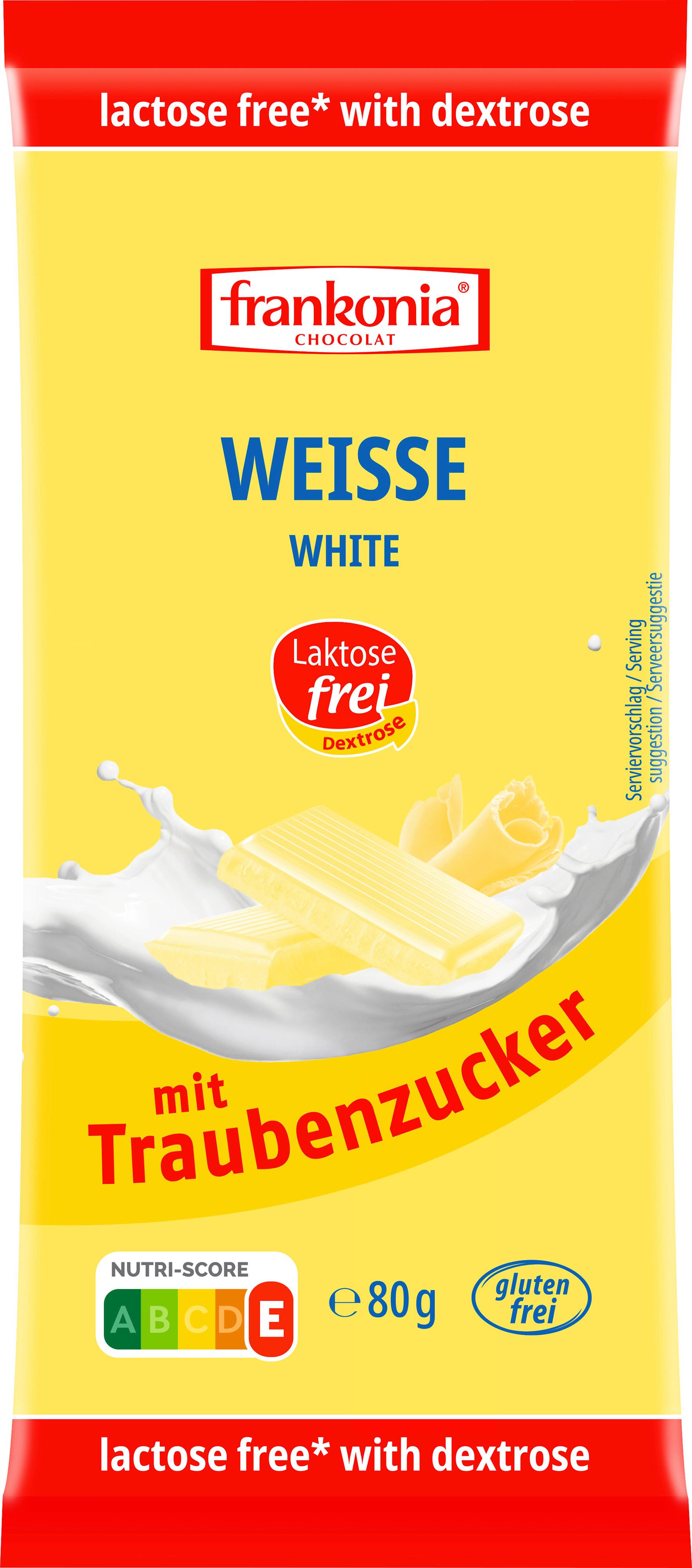 Laktosefreie Weisse Schokolade ohne Fruchtzucker- und ohne Kristallzuckerzusatz