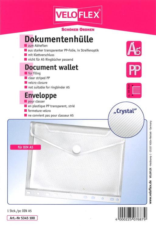 VELOFLEX Dokumentenhülle A5 mit Klettverschluss
