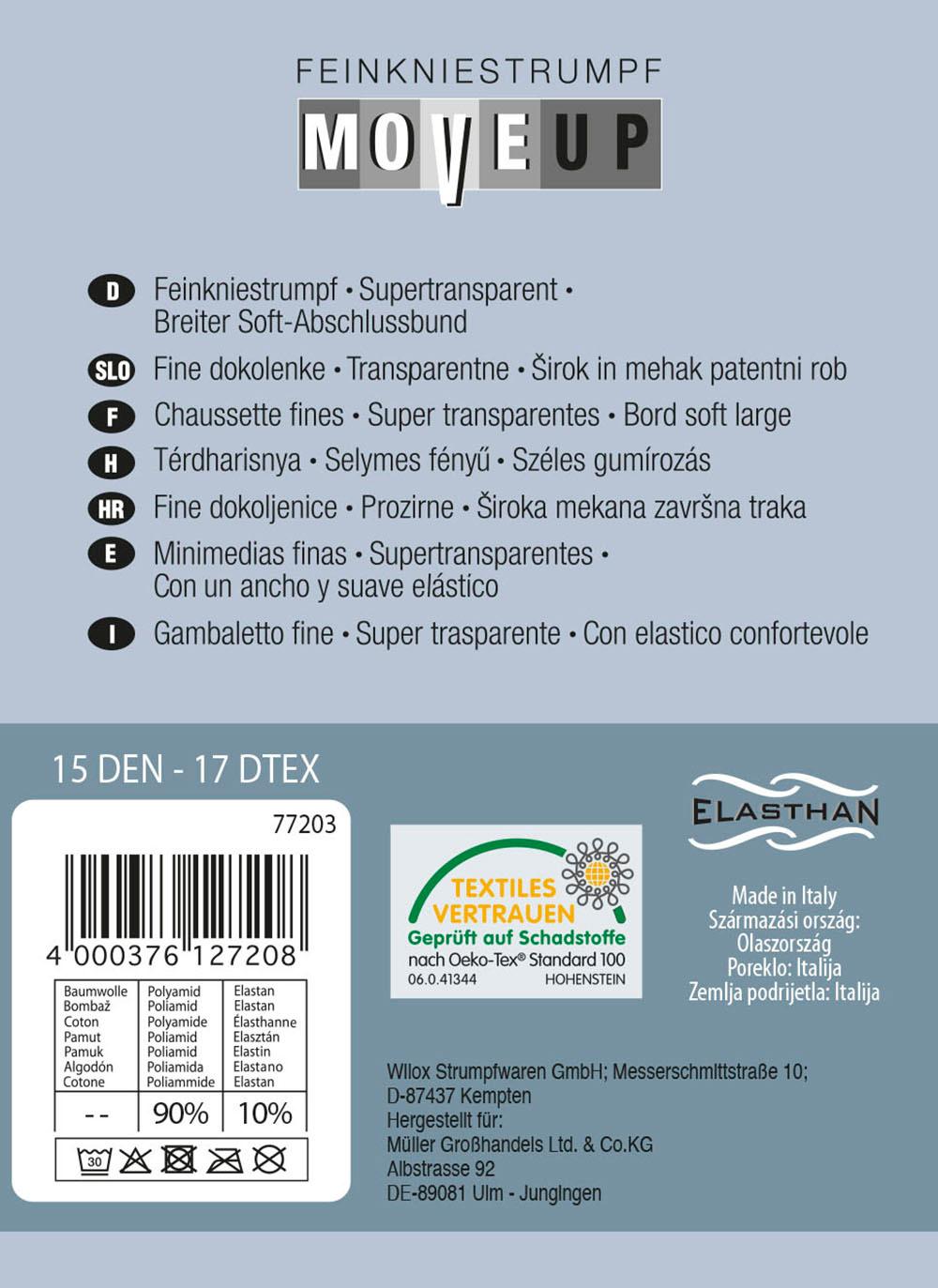 Produktbild MOVE UP Damen Kniestrümpfe Transparent Line 15 DEN 3 von 3