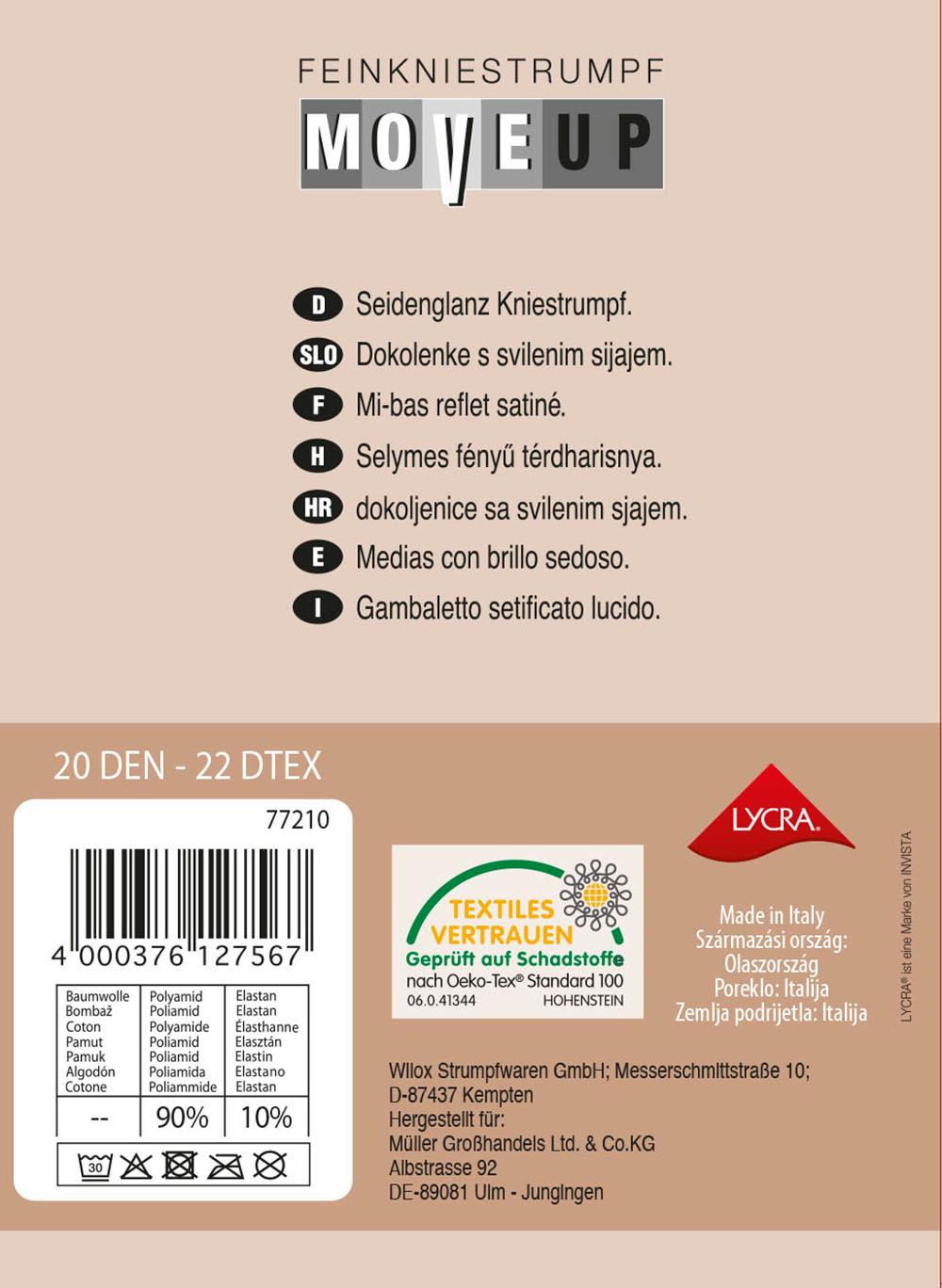 Produktbild MOVE UP Damen Kniestrümpfe Seidenglanz Line 20 DEN 3 von 3