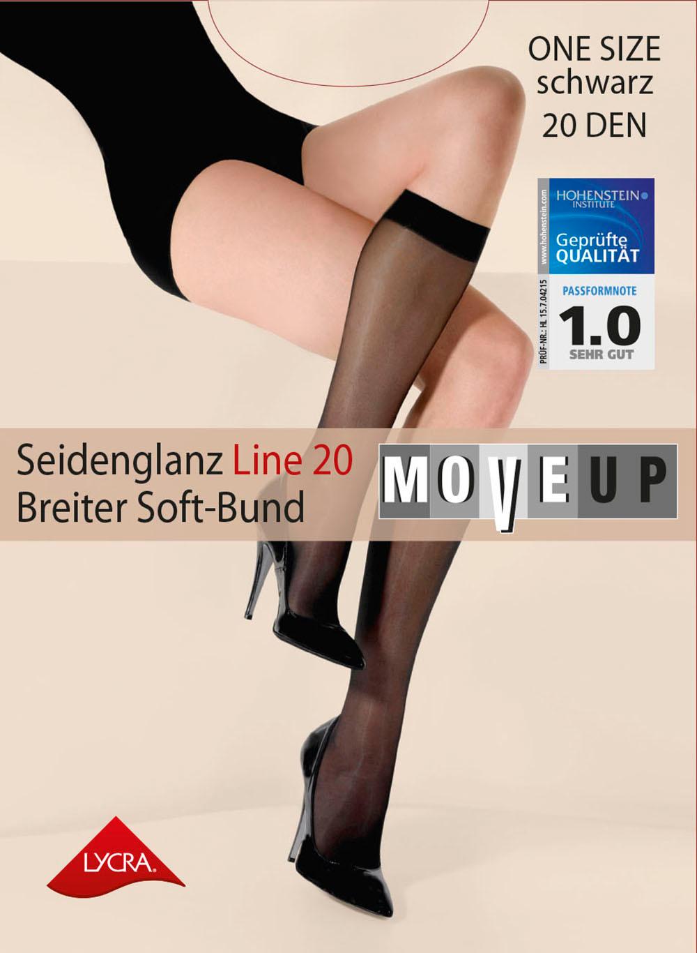 Produktbild MOVE UP Damen Kniestrümpfe Seidenglanz Line 20 DEN 2 von 3