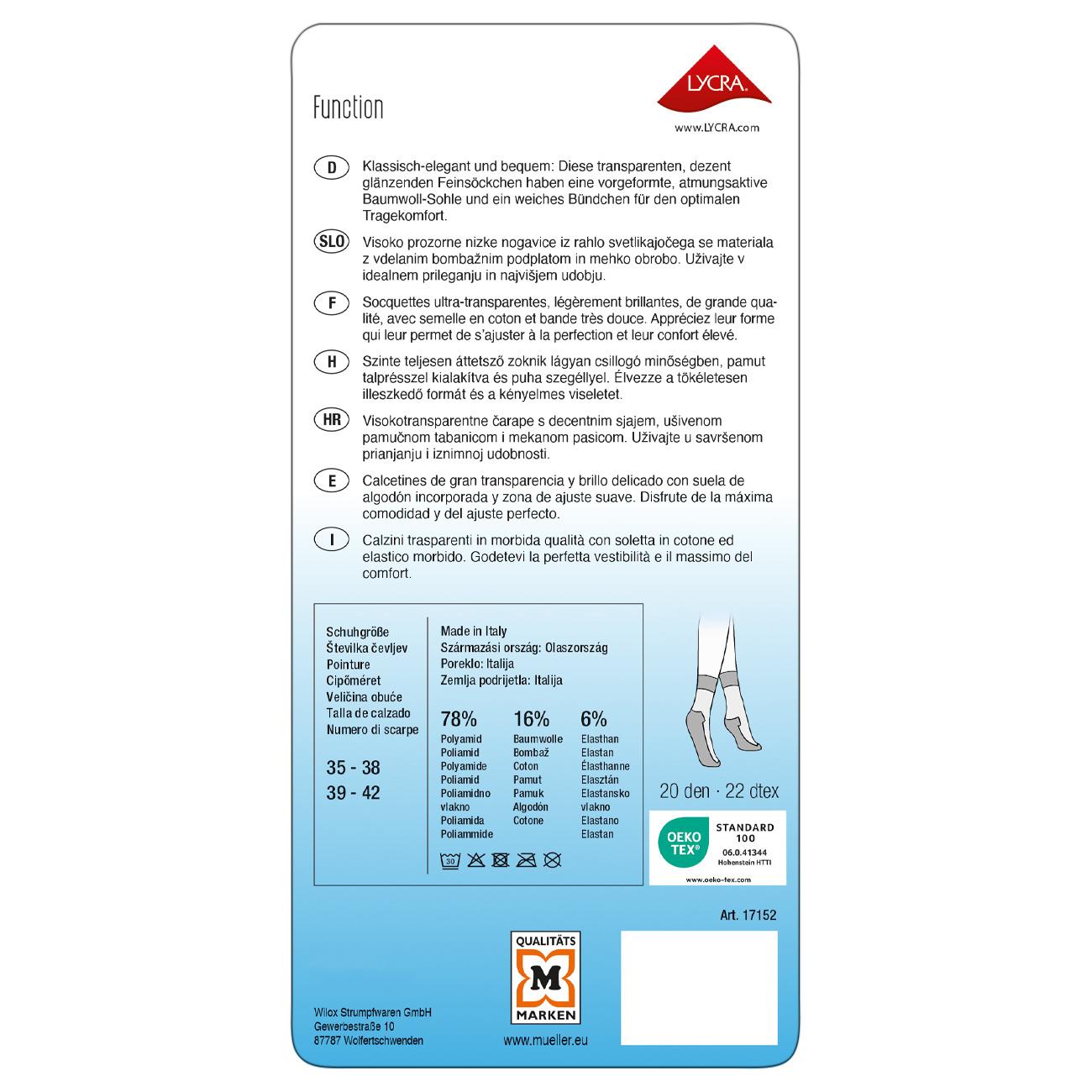 Produktbild MOVE UP Damen Söckchen mit Baumwollsohle Satin Dream 20 DEN 3 von 3