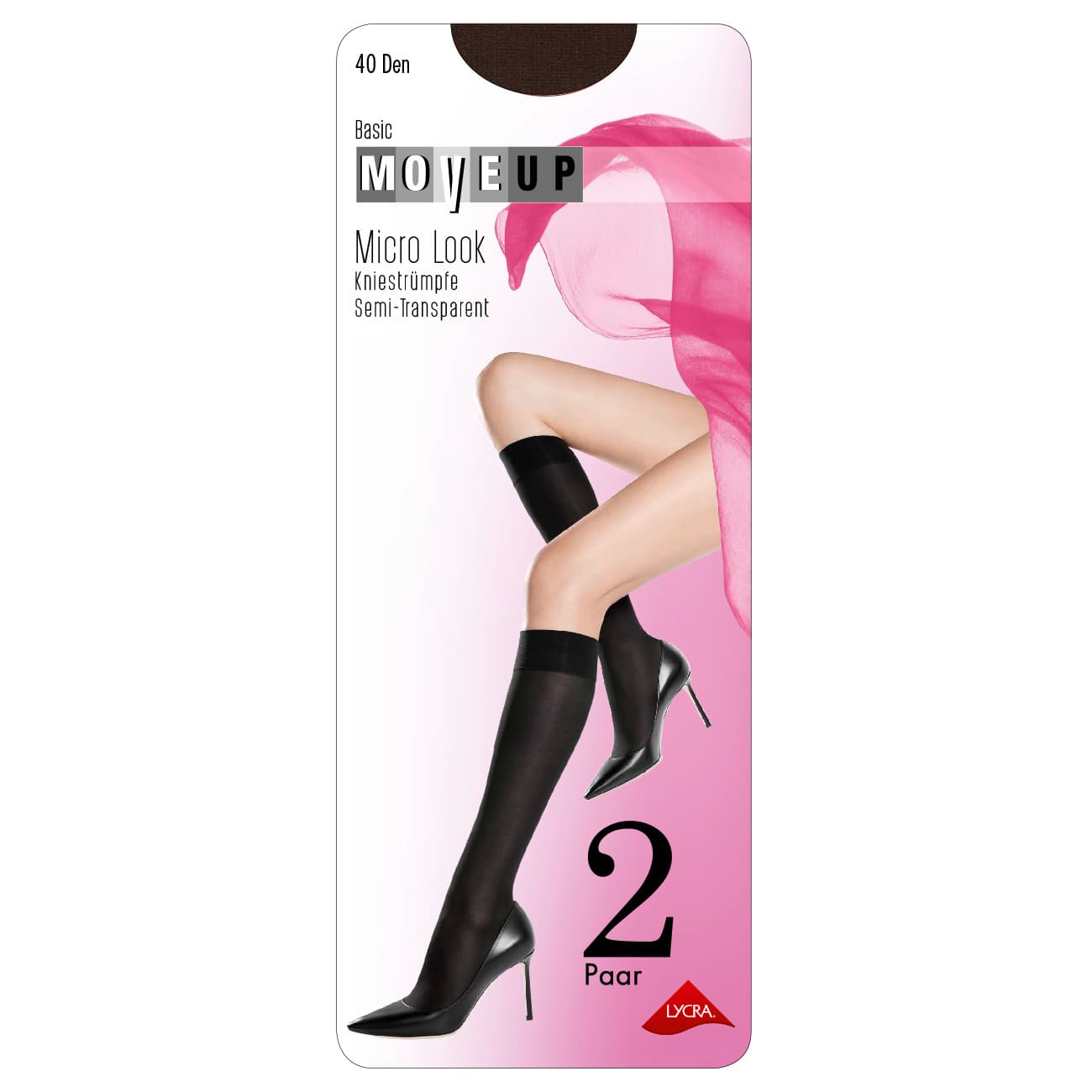 Produktbild MOVE UP Damen Kniestrümpfe Micro Look 40 DEN 2 von 3