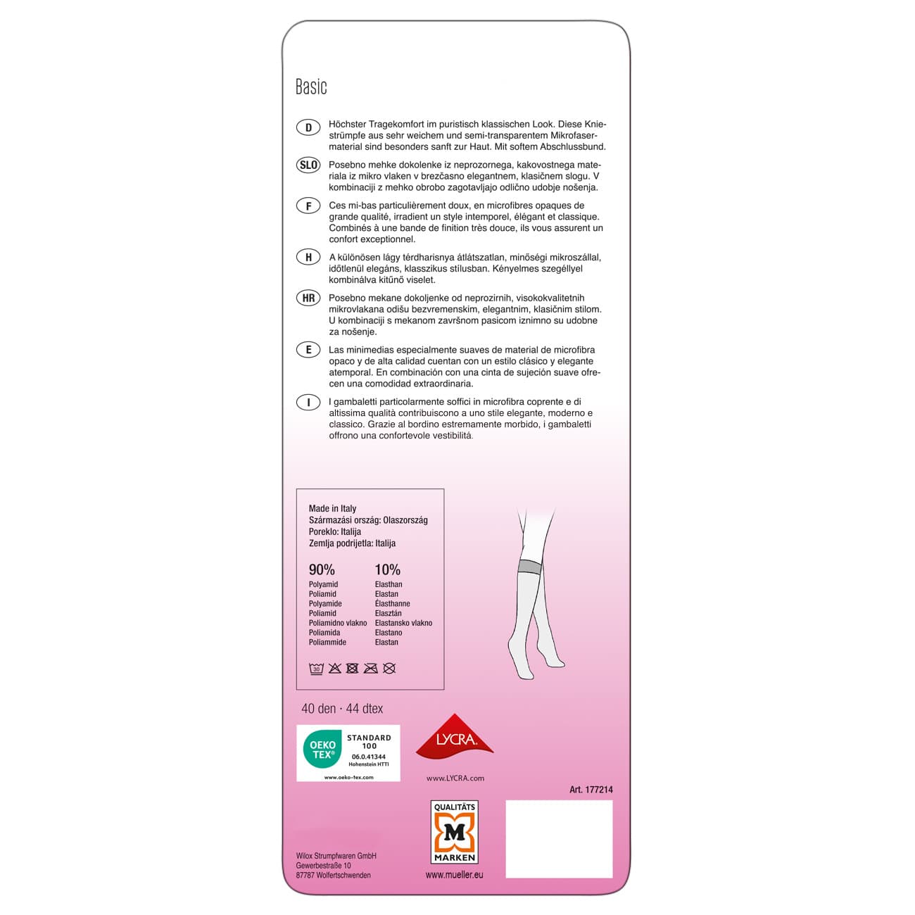 Produktbild MOVE UP Damen Kniestrümpfe Micro Look 40 DEN 3 von 3