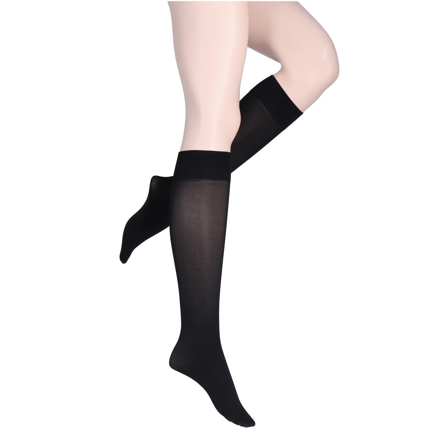 MOVE UP Damen Kniestrümpfe Mikro Look 60 DEN 2er Pack