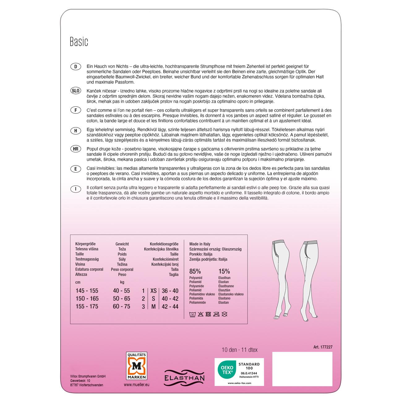 Produktbild MOVE UP Damen Feinstrumpfhose Toeless 10 DEN 3 von 3