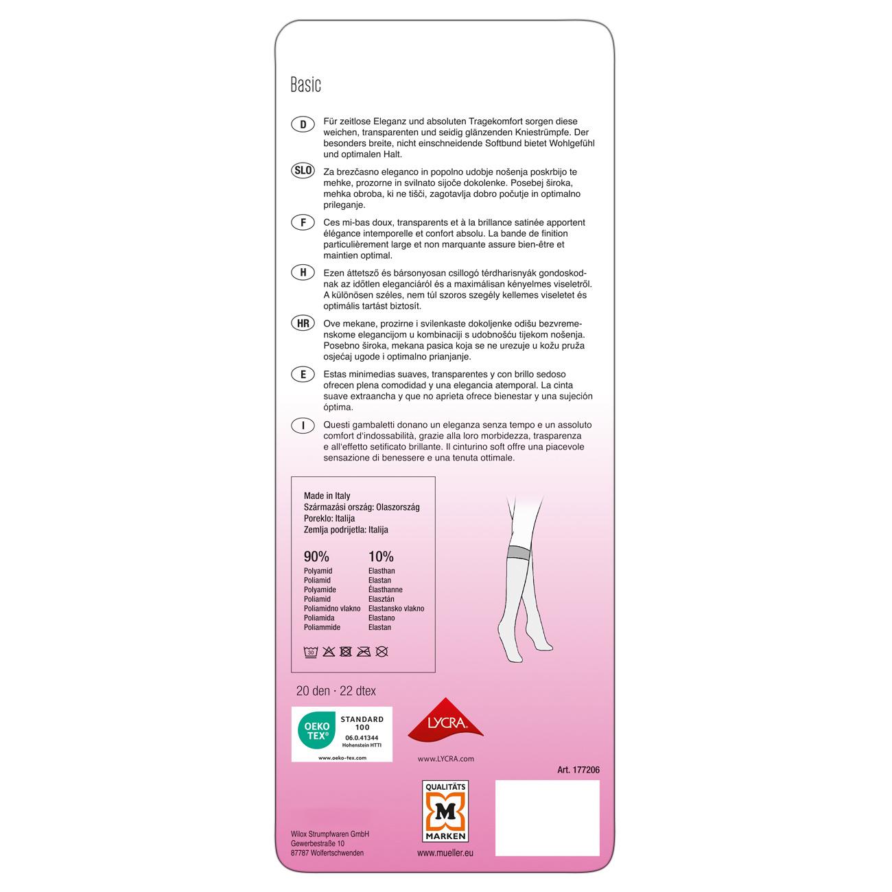 Produktbild MOVE UP Damen Kniestrümpfe Satin Dream 20 DEN 3 von 3