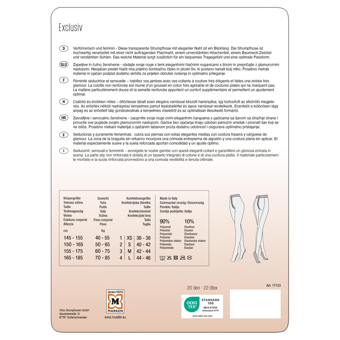 Produktbild MOVE UP Damen Feinstrumpfhose mit Naht 20 DEN 3 von 3