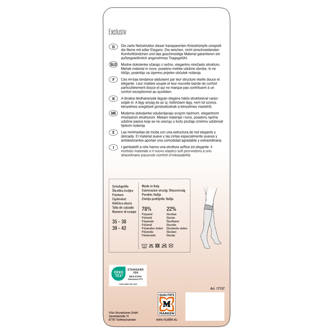 Produktbild MOVE UP Damen Kniestrümpfe in Netzoptik Feines Netz 3 von 3