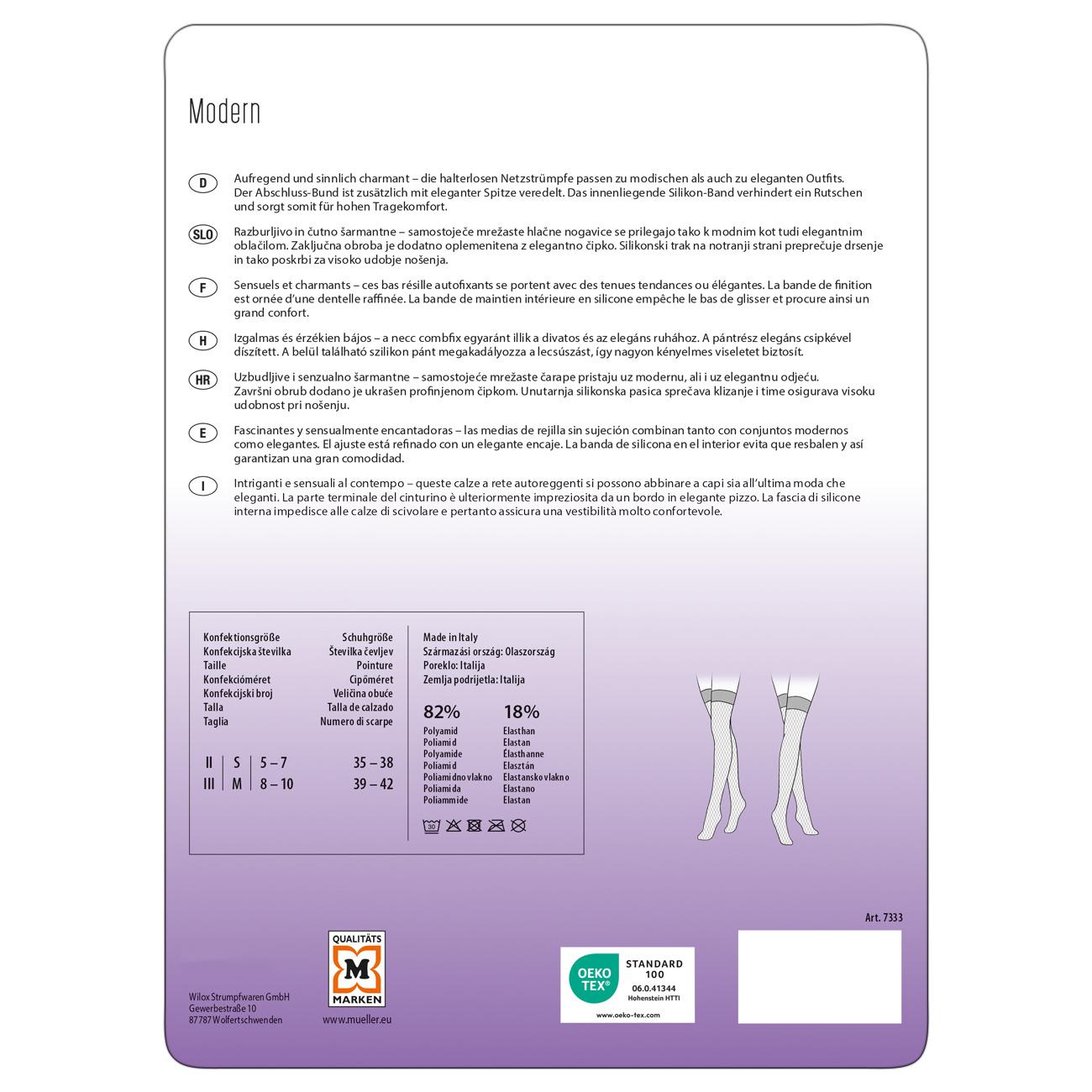 Produktbild MOVE UP Damen Halterlose Strümpfe in Netz-Optik 3 von 3