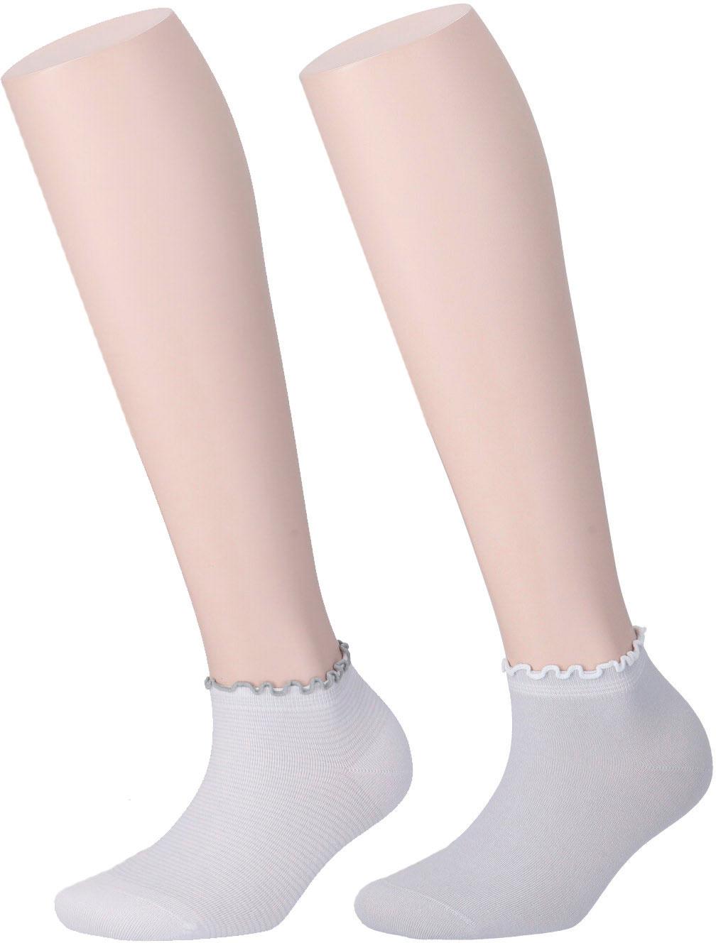 MOVE UP Damen Sneaker Socken mit konfektioniertem Abschlussbund 2er Pack