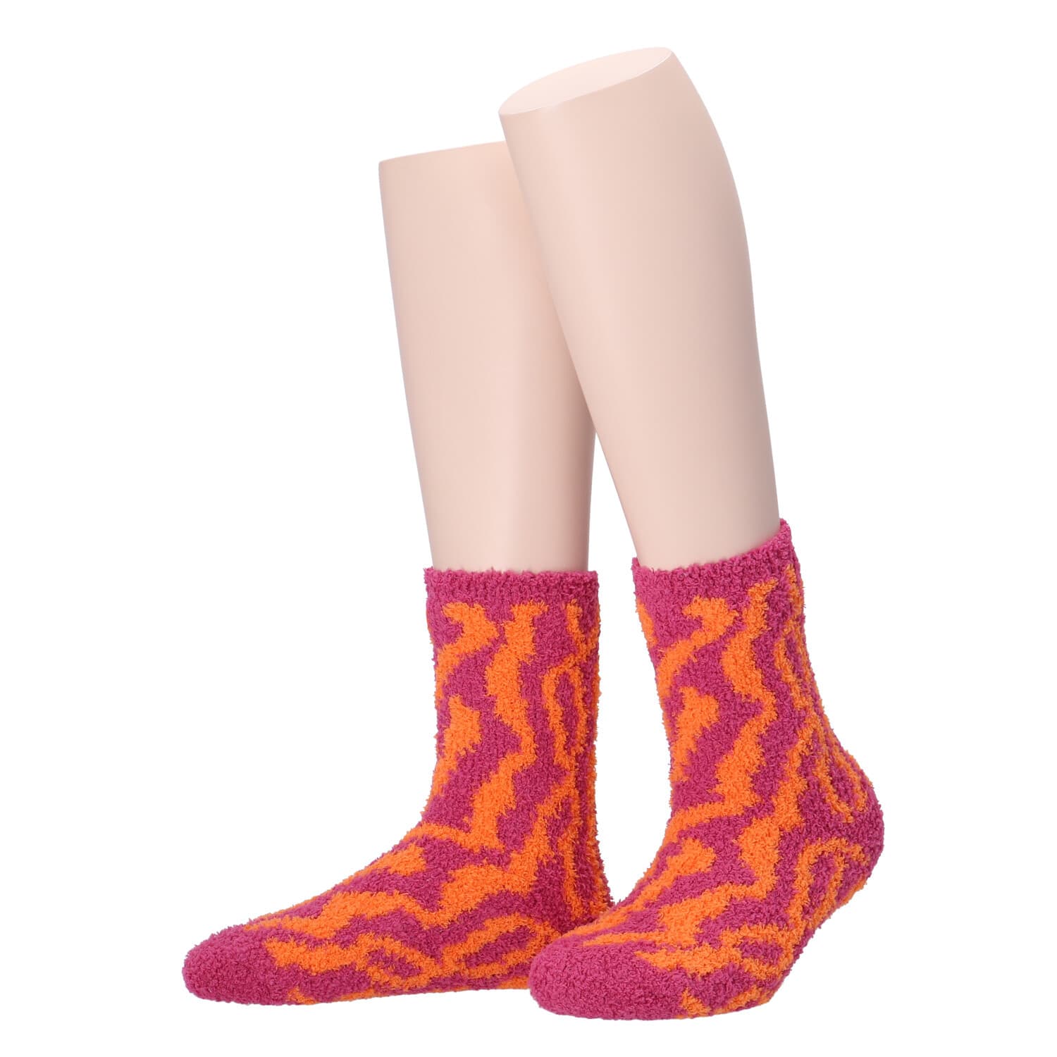 MOVE UP Damen Kuschelsocken Zebra