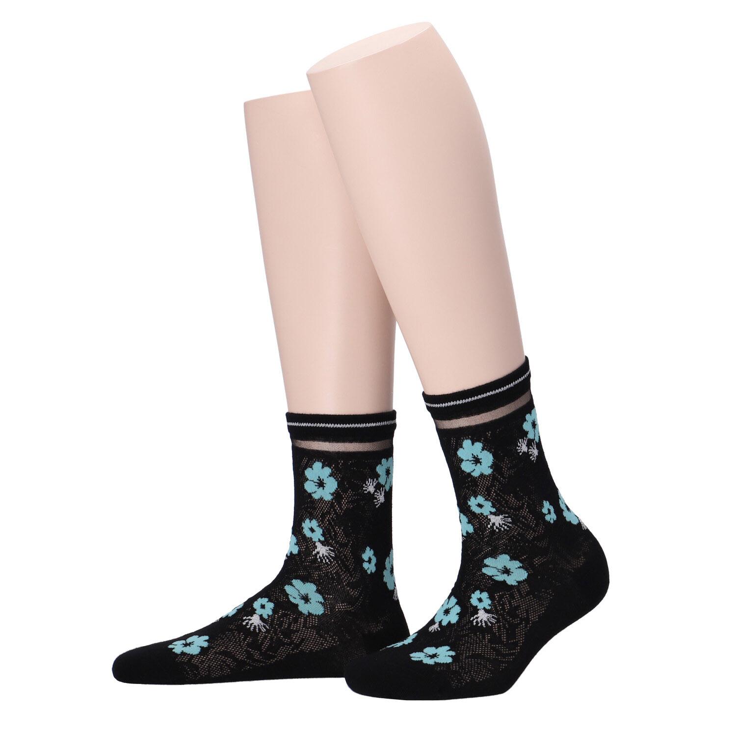 MOVE UP Damen Socken Blumen Ornamente