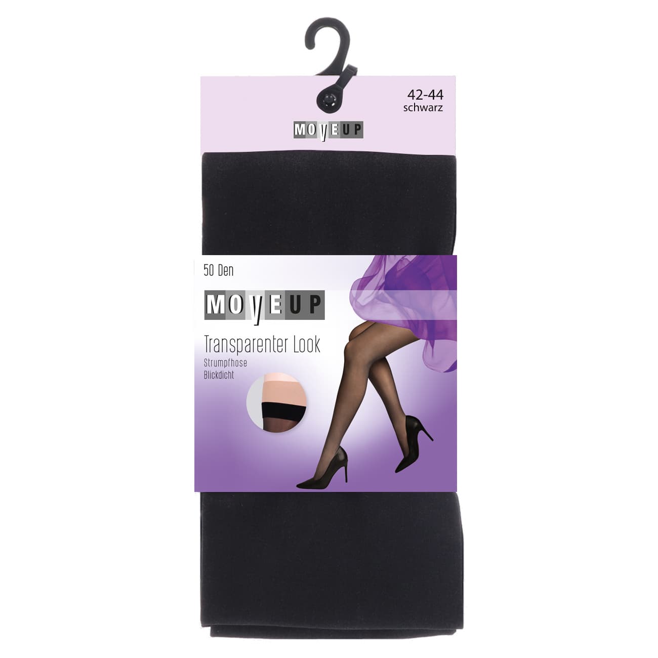 MOVE UP Damen Feinstrumpfhose Transparenter Look 50 DEN