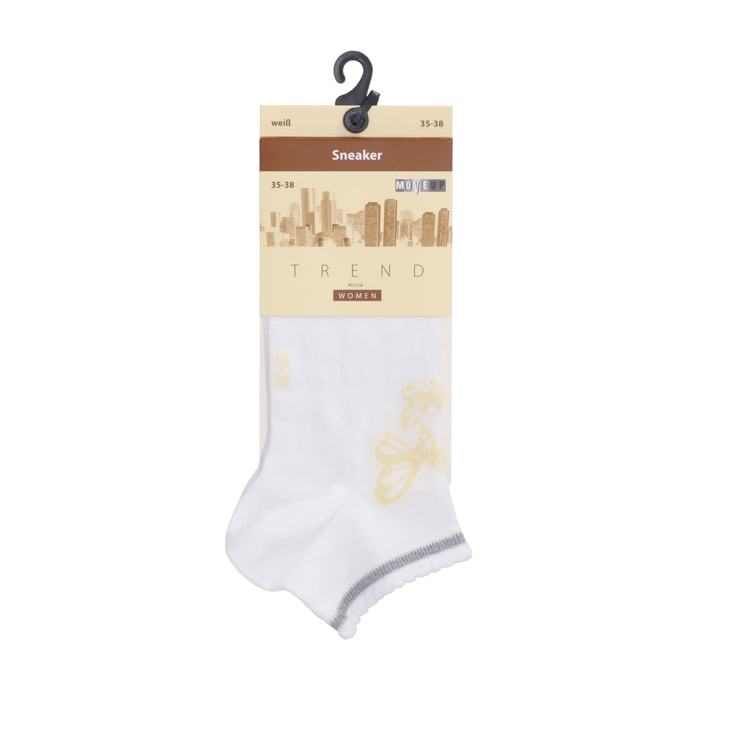 MOVE UP Damen Sneaker Socken Schmetterling