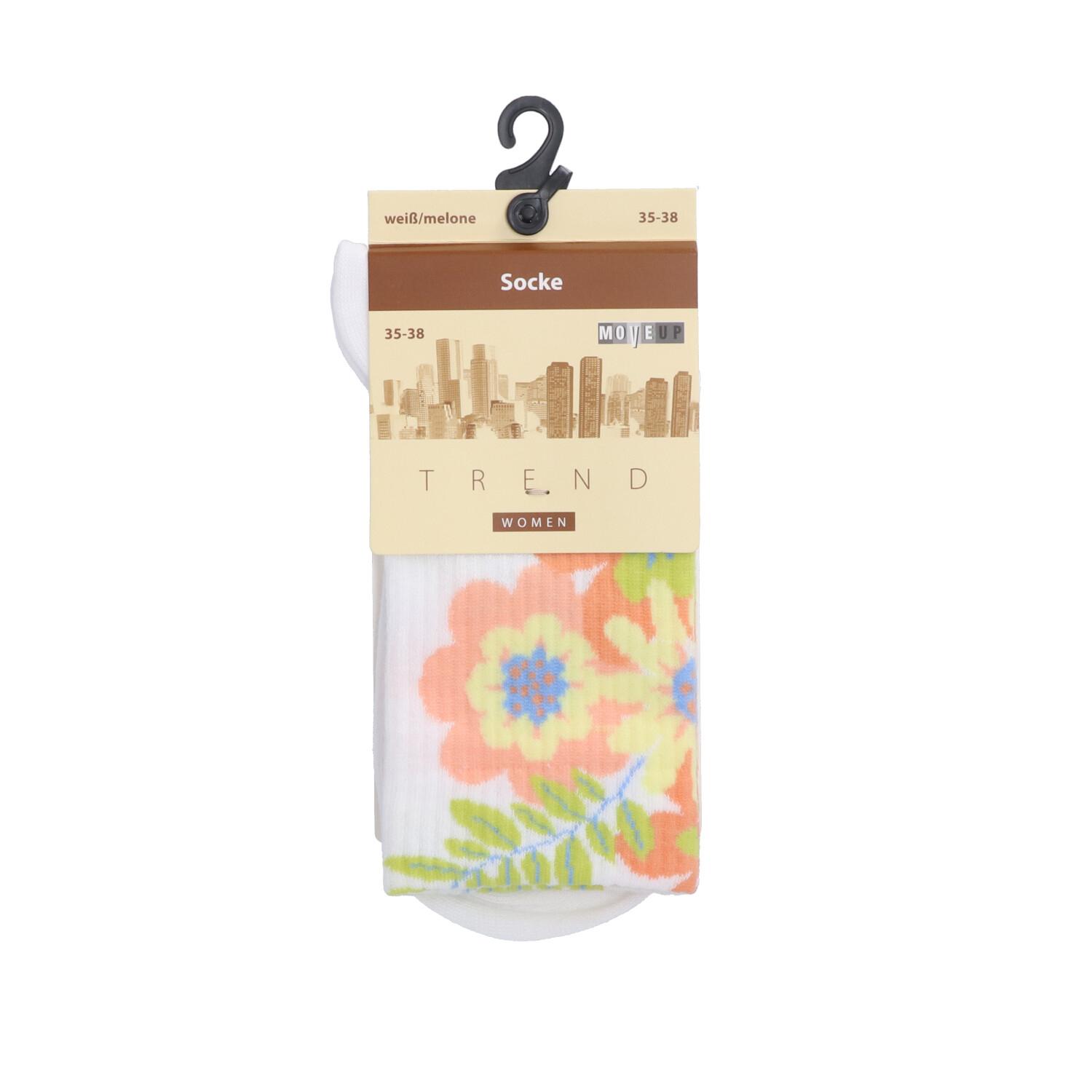 MOVE UP Damen Socken Crew Blume