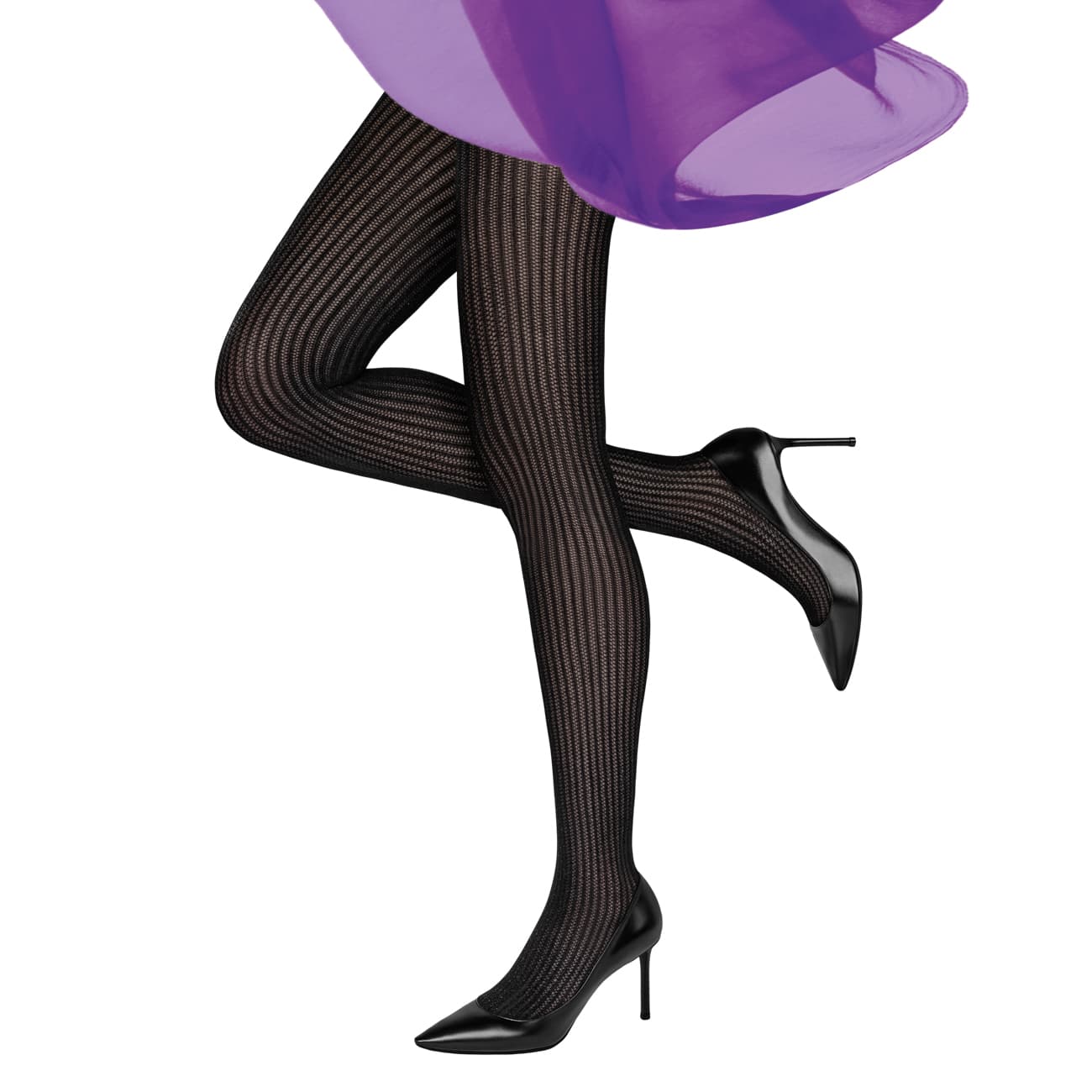 MOVE UP Damen Feinstrumpfhose Rippe-Glitz 50 DEN