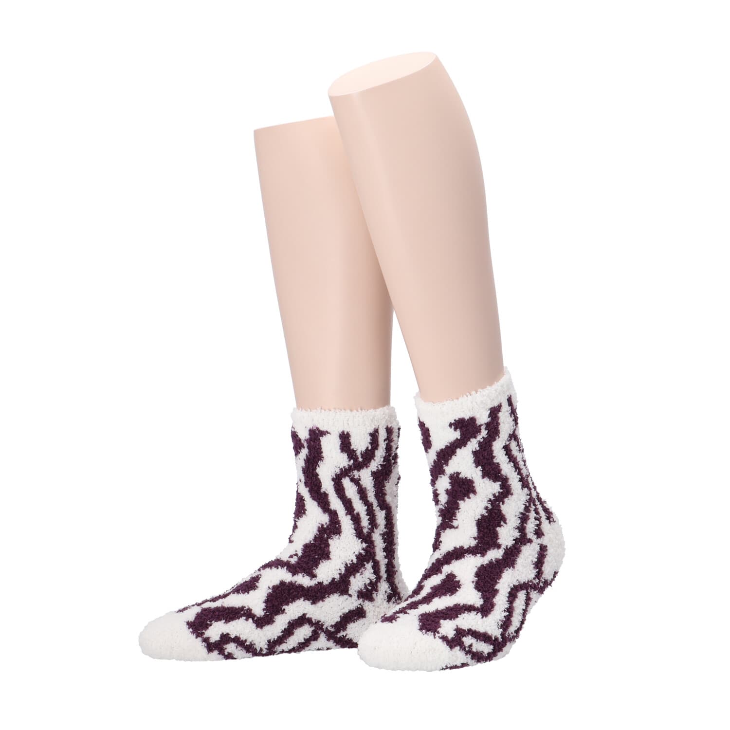 MOVE UP Damen Kuschelsocken Zebra