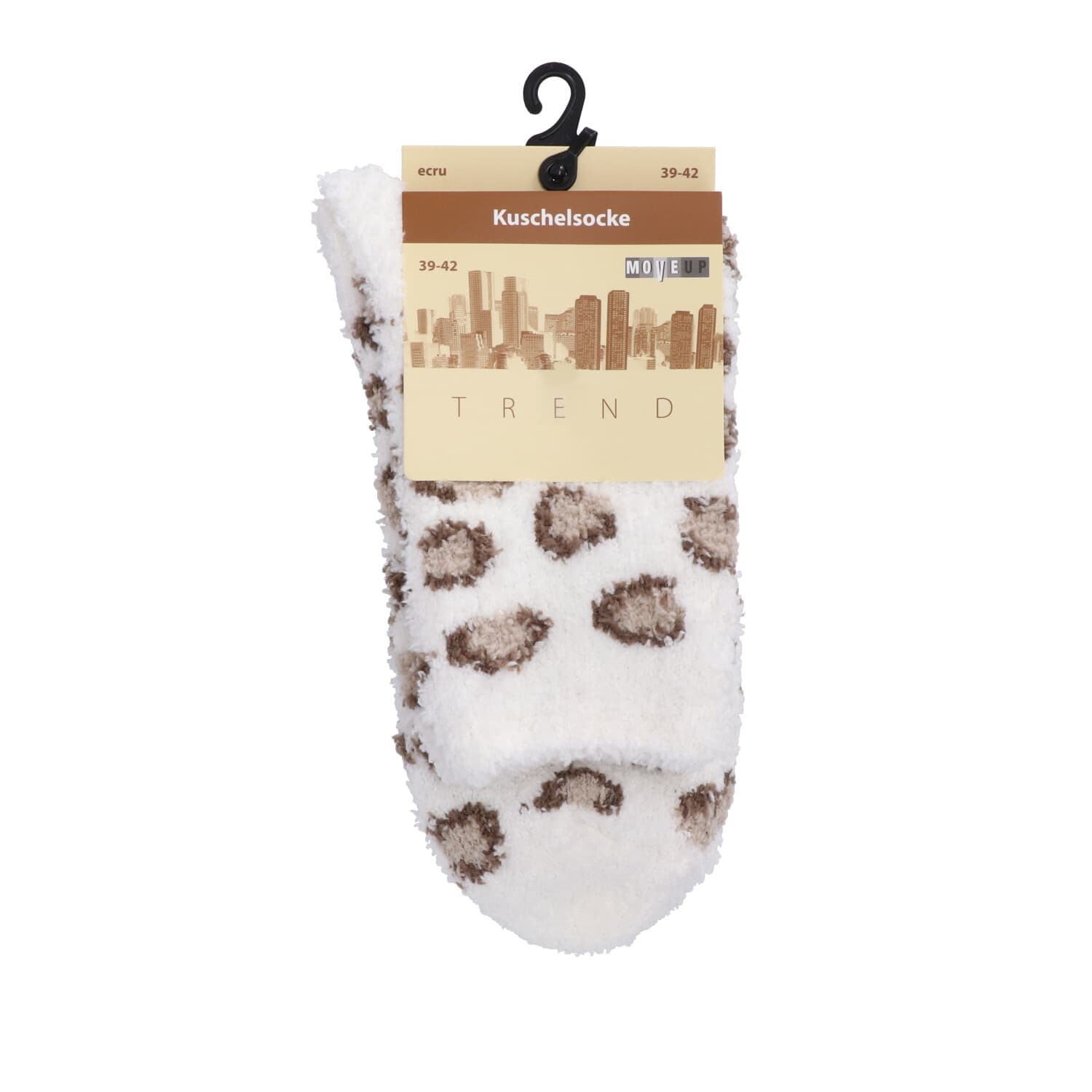 MOVE UP Damen Kuschelsocken im Animal-Look