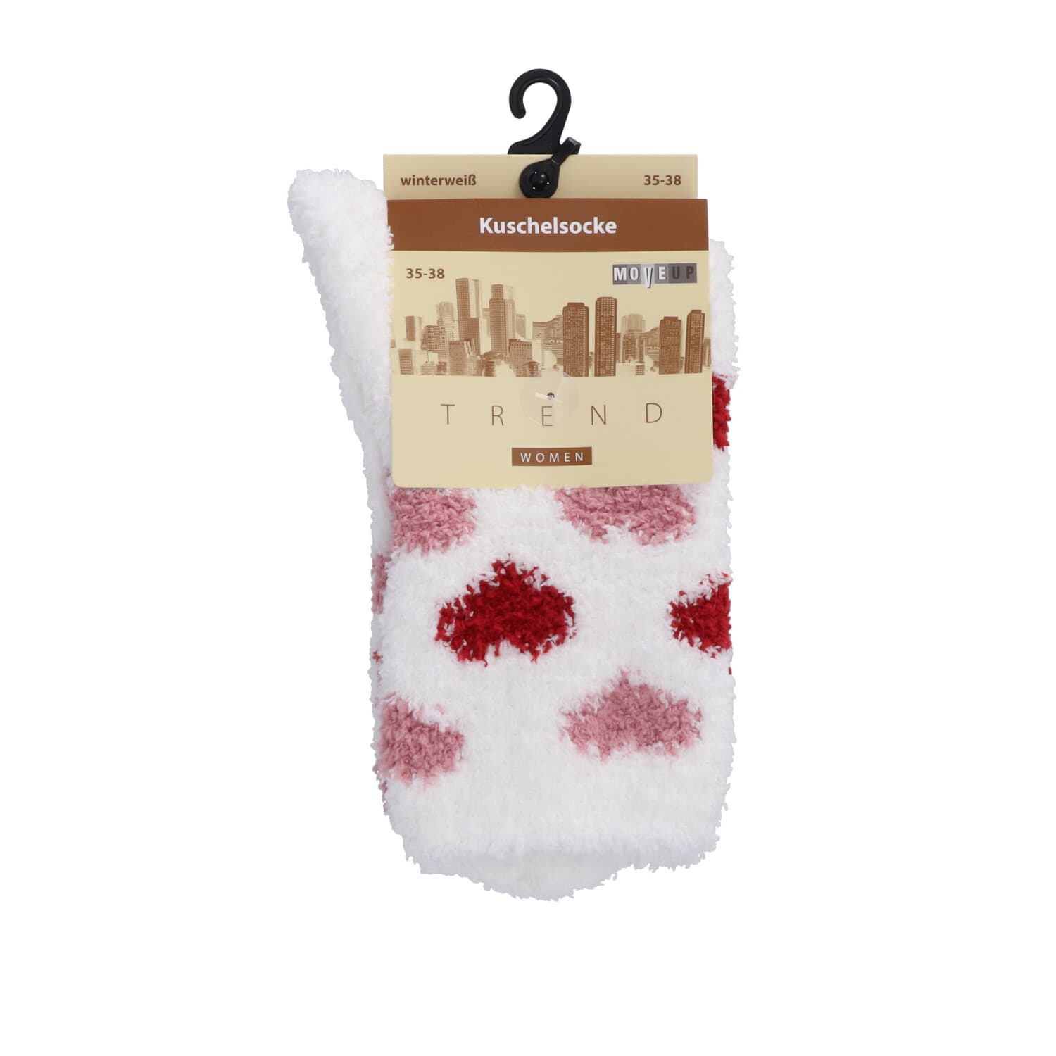 MOVE UP Damen Kuschelsocken Herzen