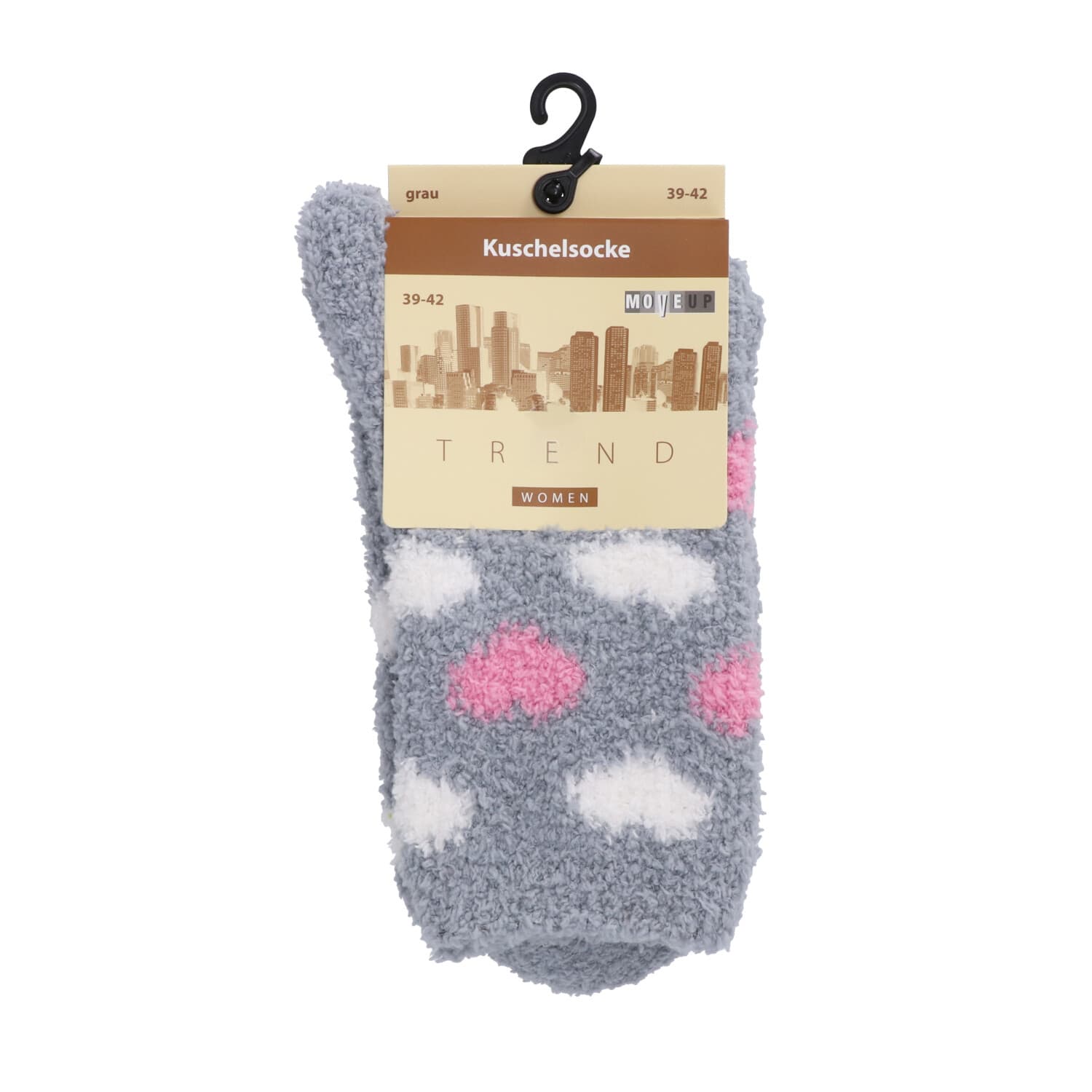 MOVE UP Damen Kuschelsocken Herzen