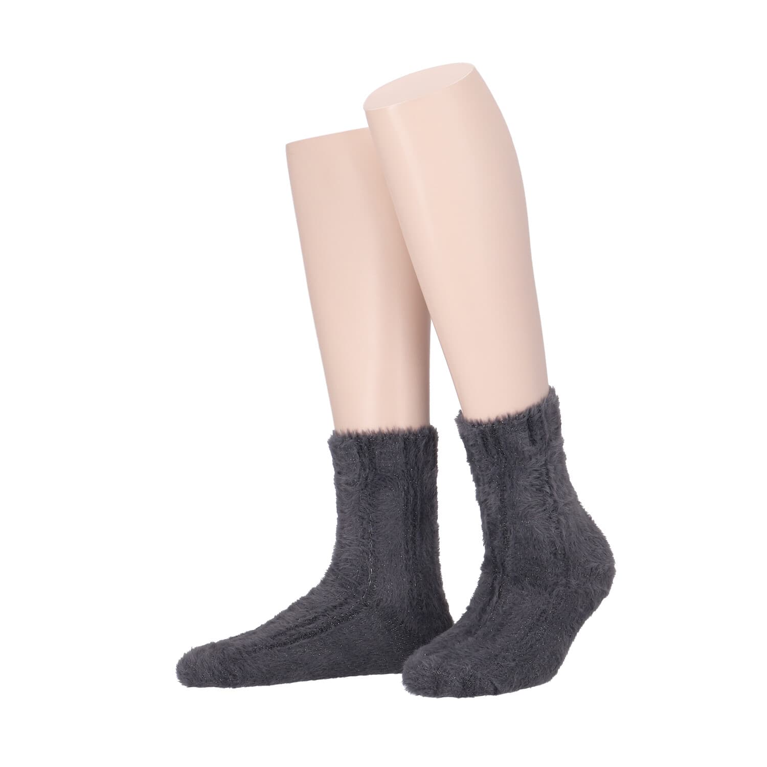MOVE UP Damen Kuschelsocken Glitzereffekt