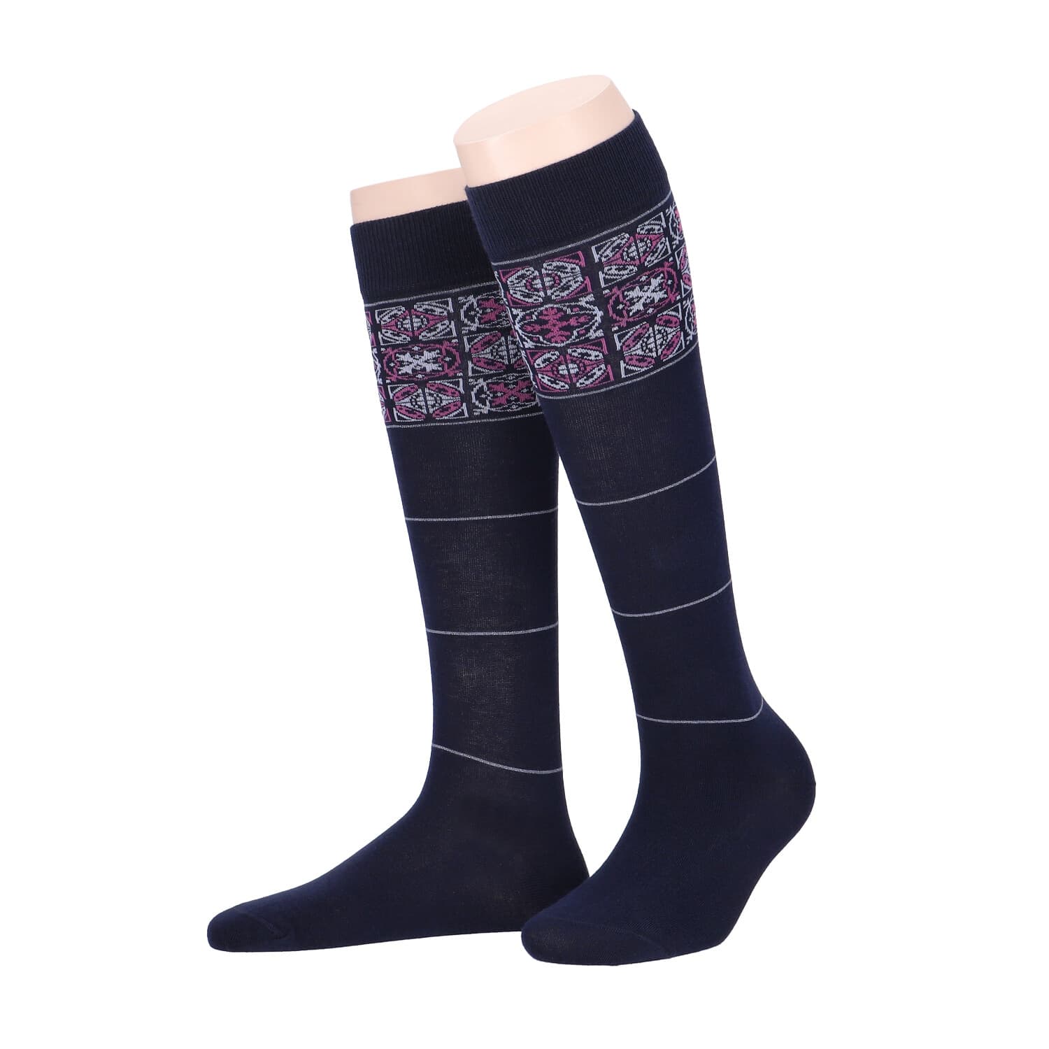 MOVE UP Damen Kniestrümpfe Vintage 