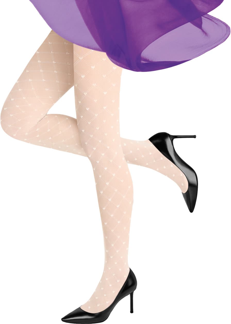 MOVE UP Damen Feinstrumpfhose Herzchen 30 DEN