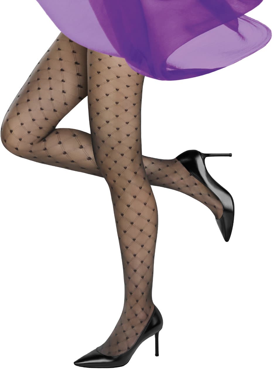 MOVE UP Damen Feinstrumpfhose Herzchen 30 DEN