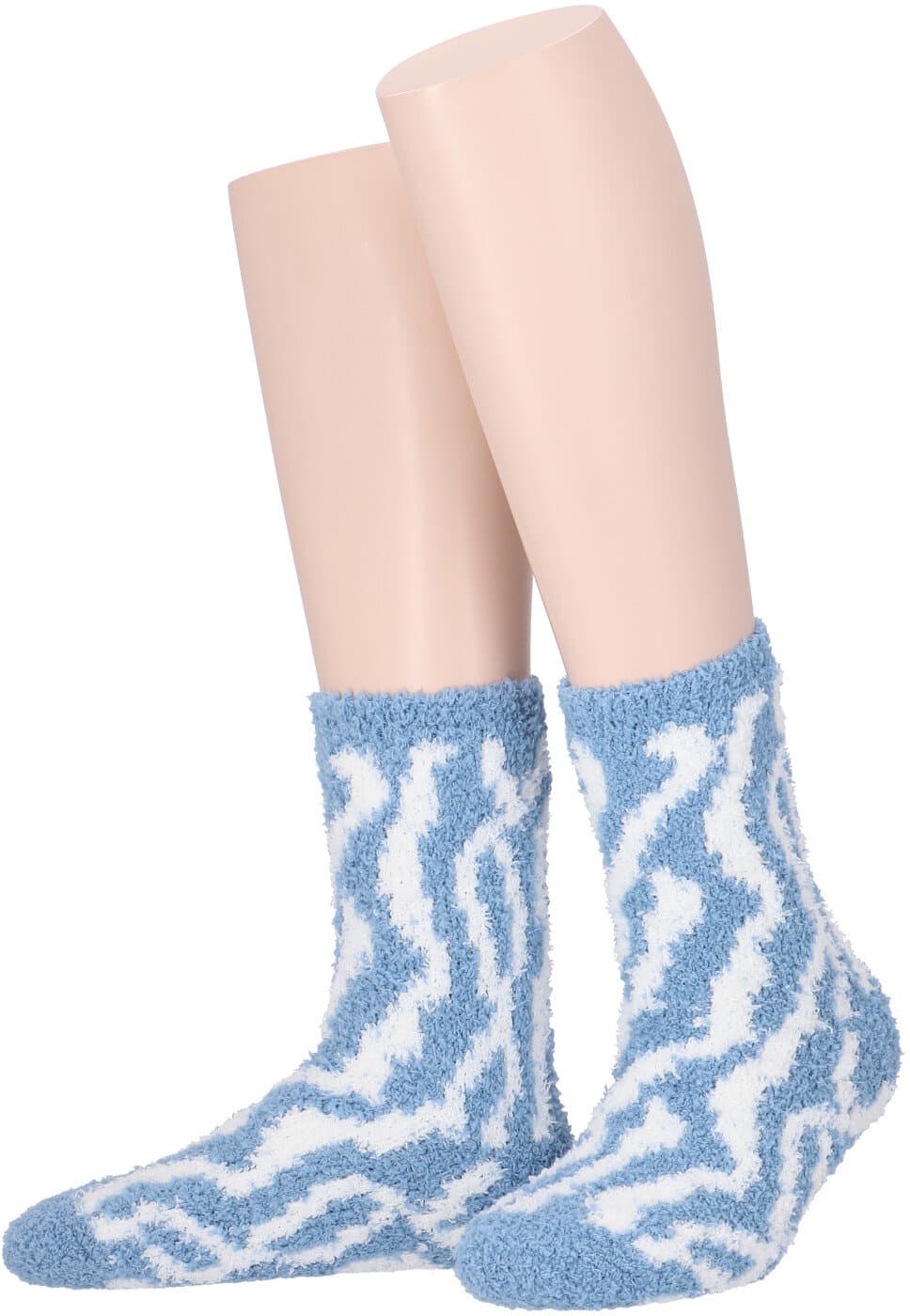 MOVE UP Damen Kuschelsocken Zebra