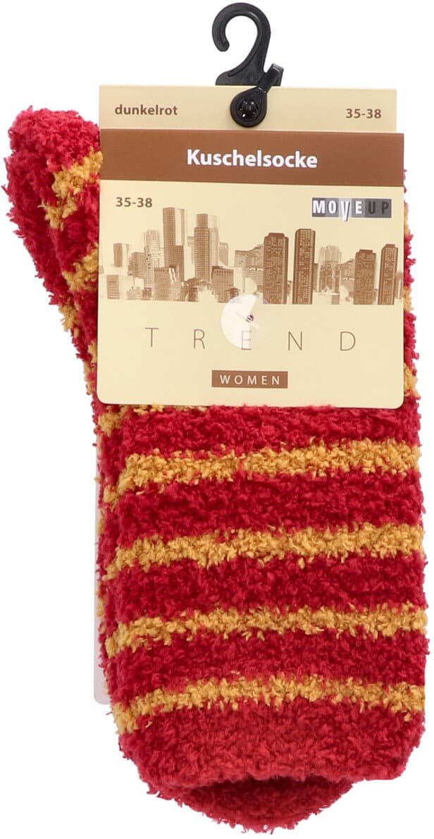 MOVE UP Damen Kuschelsocken Ringel