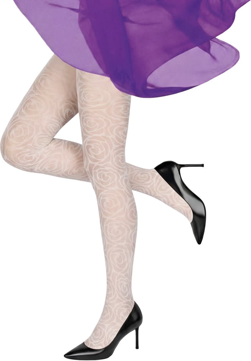 MOVE UP Damen Feinstrumpfhose Rosen 50 DEN