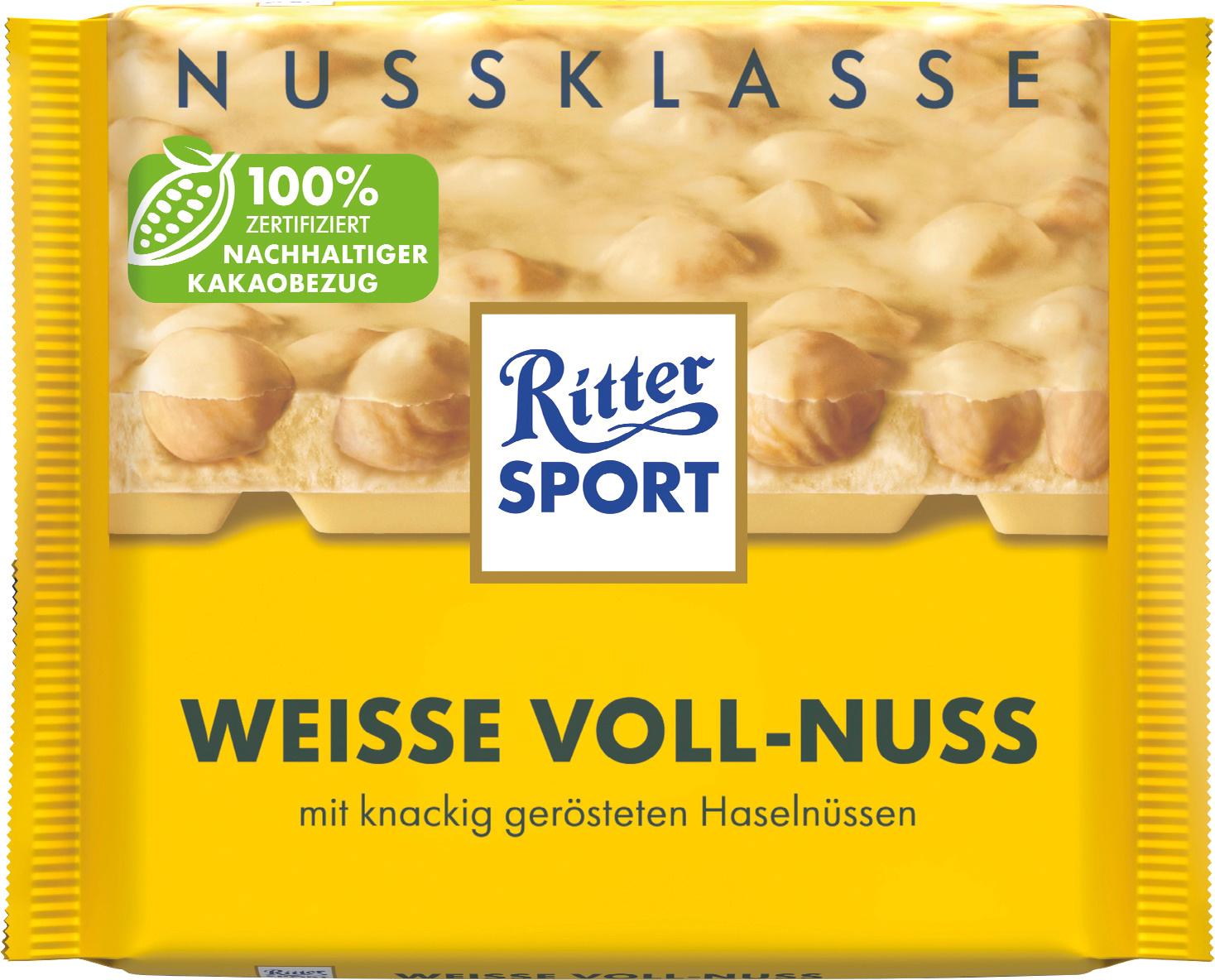 Ritter Sport Nuss-Klasse Weisse Voll-Nuss Tafel
