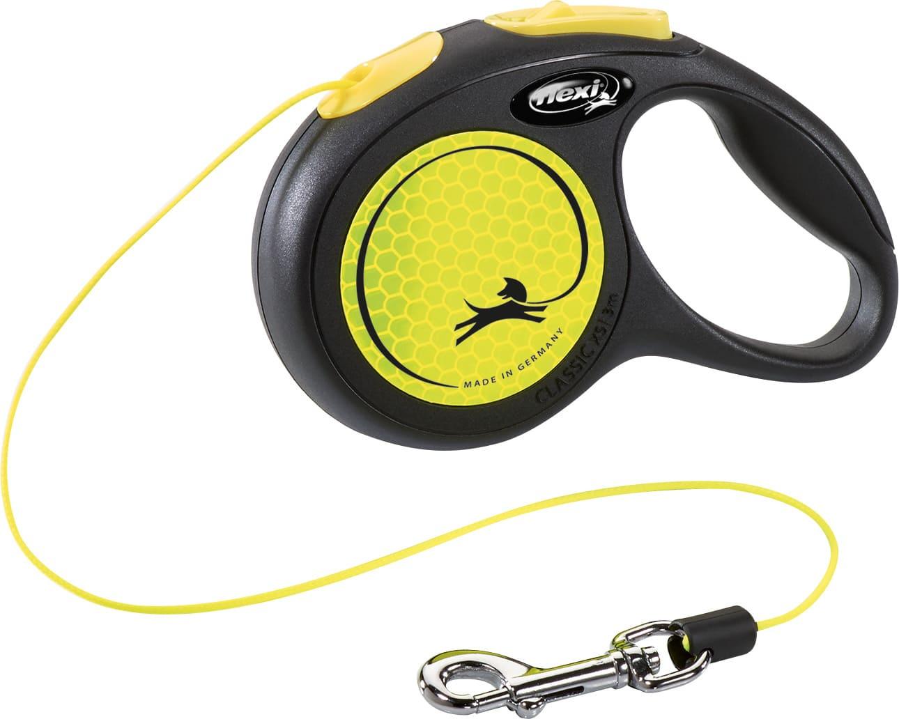 flexi Seil-Leine New Neon schwarz/ neongelb XS 3 m Hundezubehör