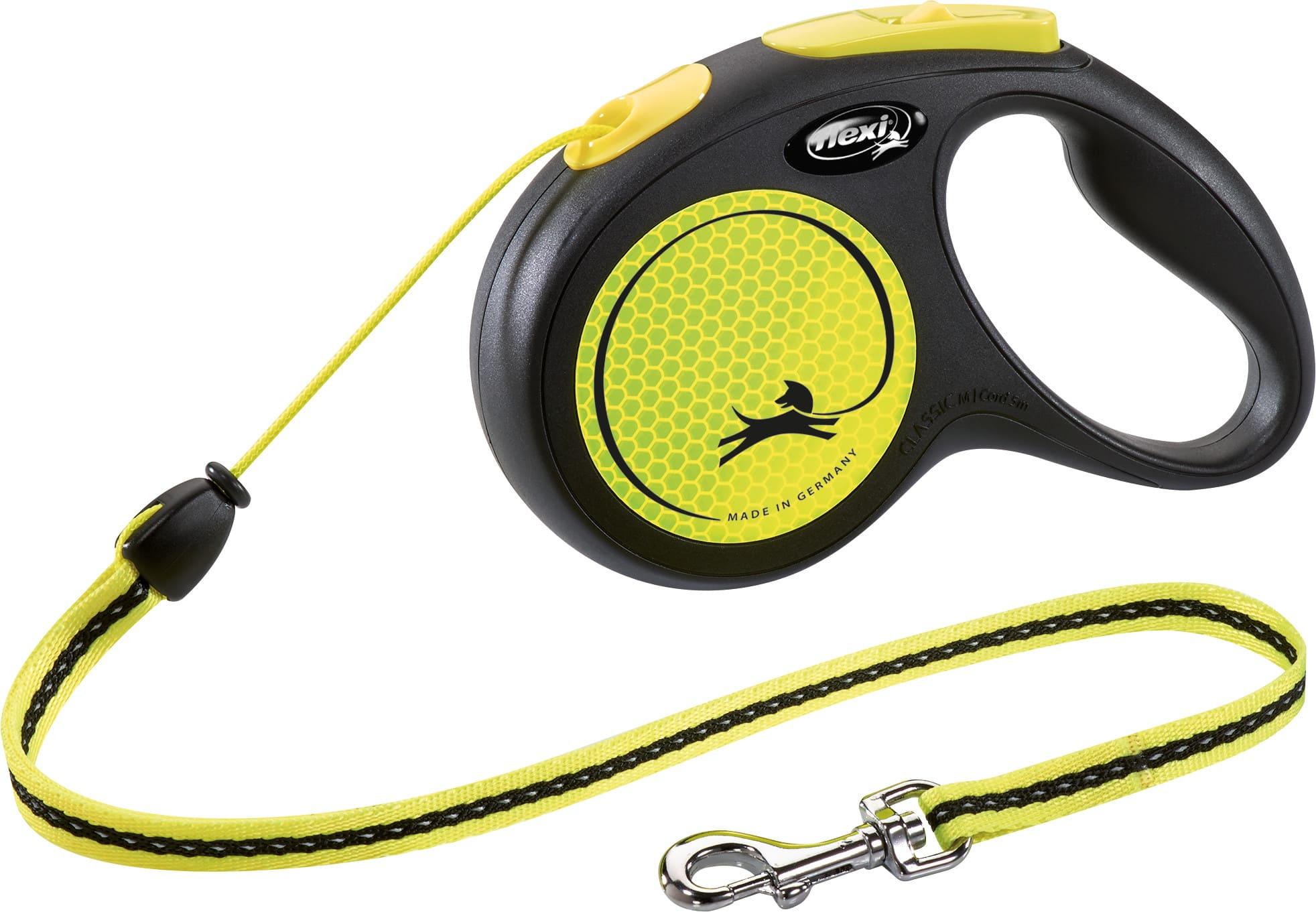 flexi Seil-Leine New Neon schwarz/neongelb M 5 m Hundezubehör